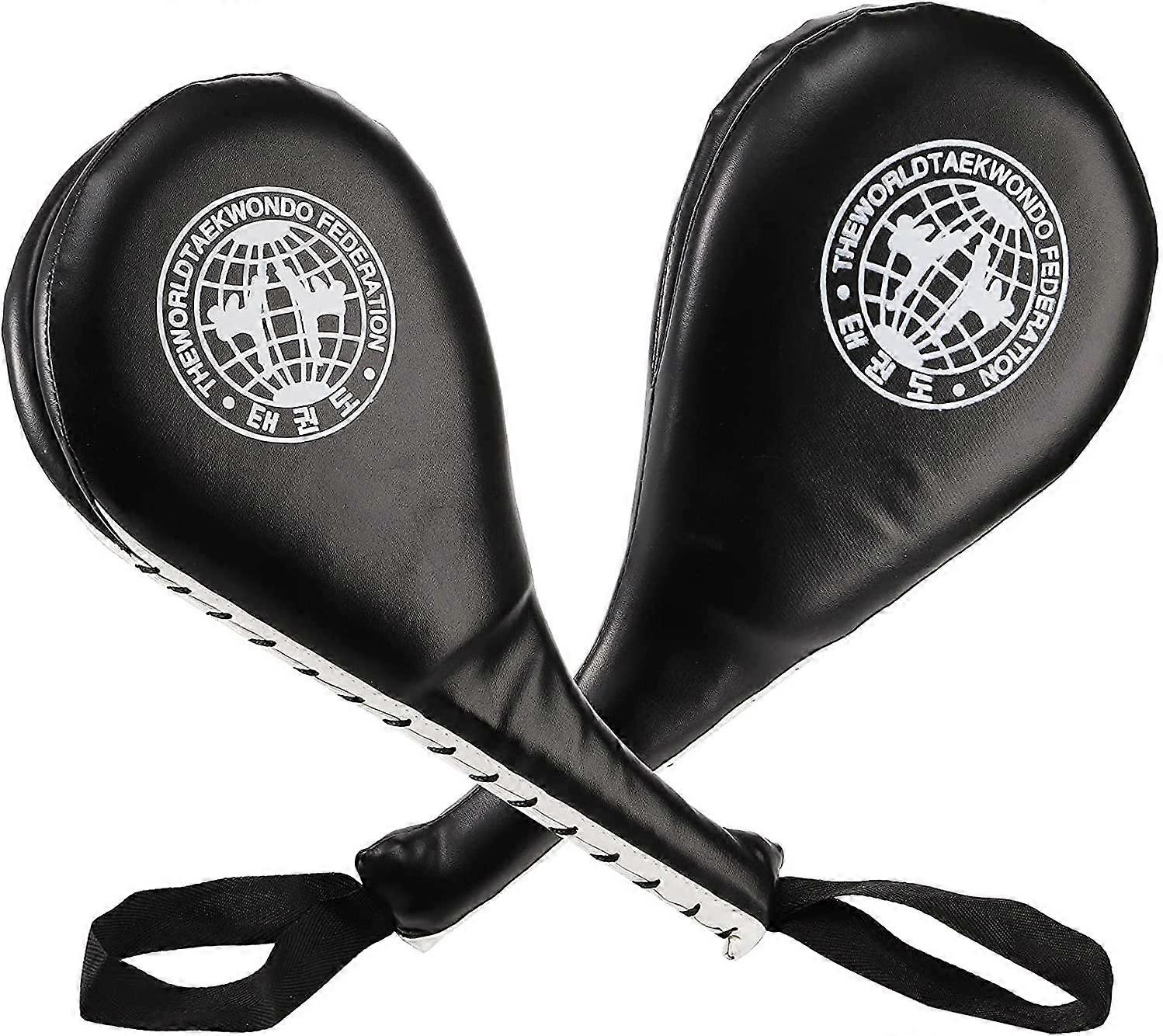 2 Pack Taekwondo Kick Pads, Striking Pad Target D Karate Martial Arts Strike Targets Kickboxing Training Black