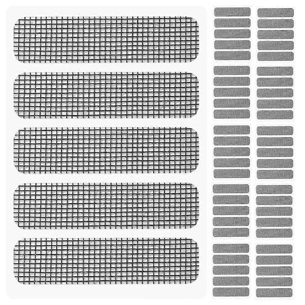 Window Screen Repair Patches Screen Mend Patch Self-Adhesive Wear-Resistant Black 9x6cm 25 Sheets