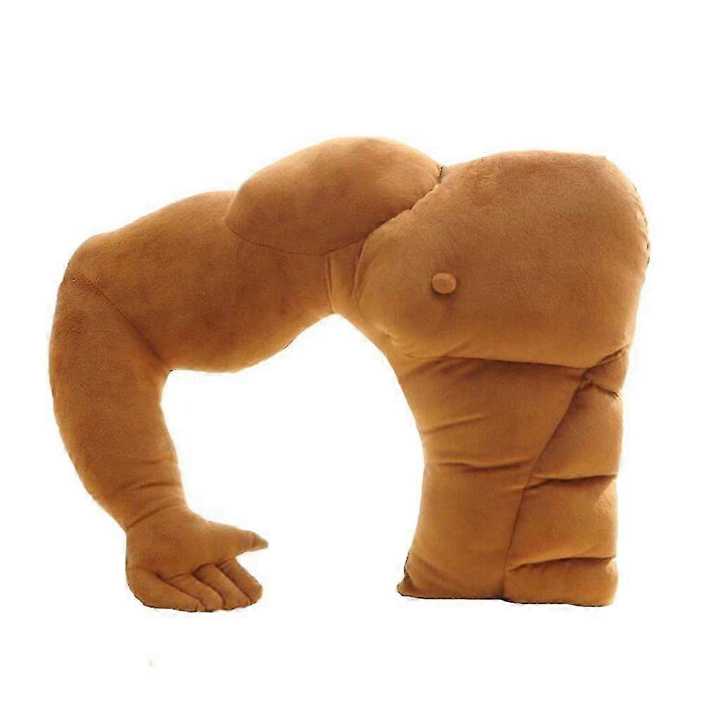 Muscle Arm Boyfriend Pillow in Brown - Comfort Sleeping Pillow for Relaxation & Support in Bed