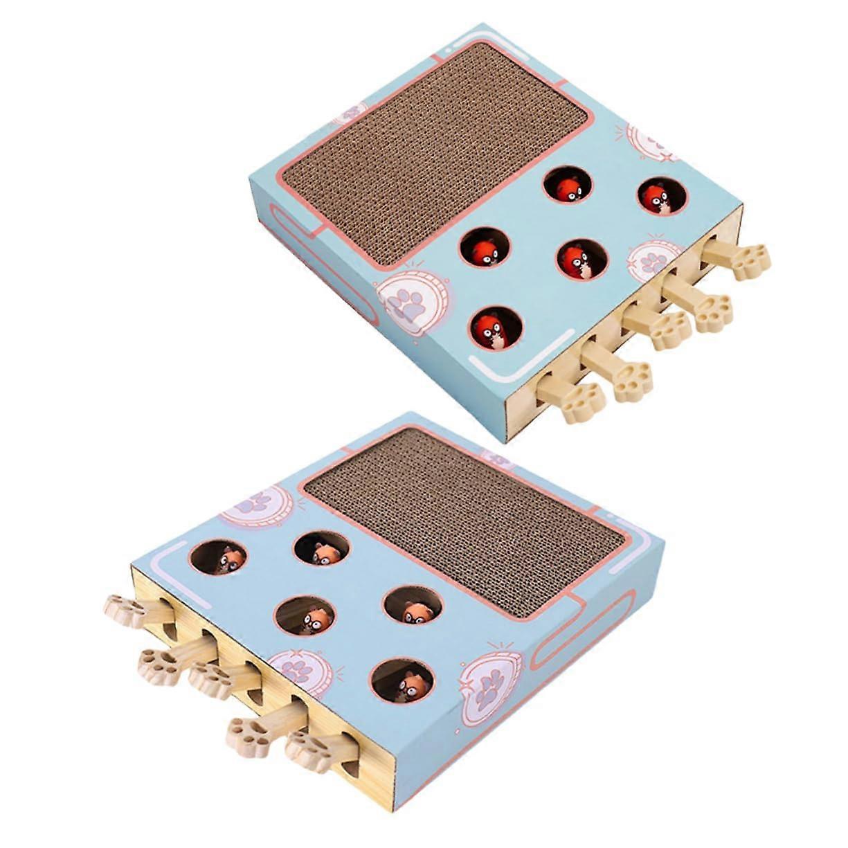 Interactive Cat Toy Scratching Board - 2-Pack Durable Cardboard Indoor Play Set for Training and Enrichment