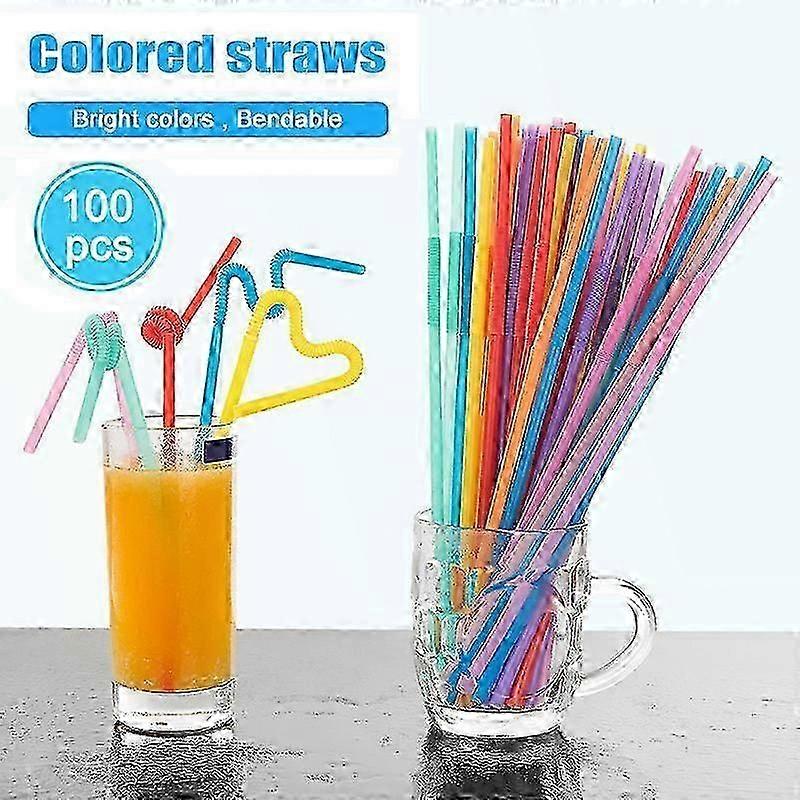 Disposable Straws Bendable Juice Drinking Flexible 26cm Safe For Home Party Bar