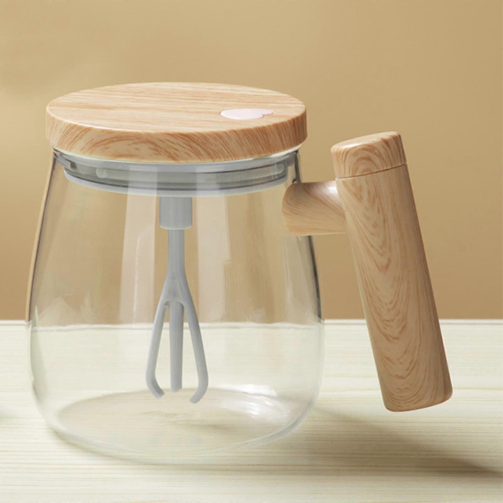 القدح الذاتي التحريك ، كوب قهوة كهربائي عالي البورسليكات خلط كوب قهوة الدوري في المكتب المنزلي للسفر كوب تحريك للقهوة / الحليب / مسحوق البروتين