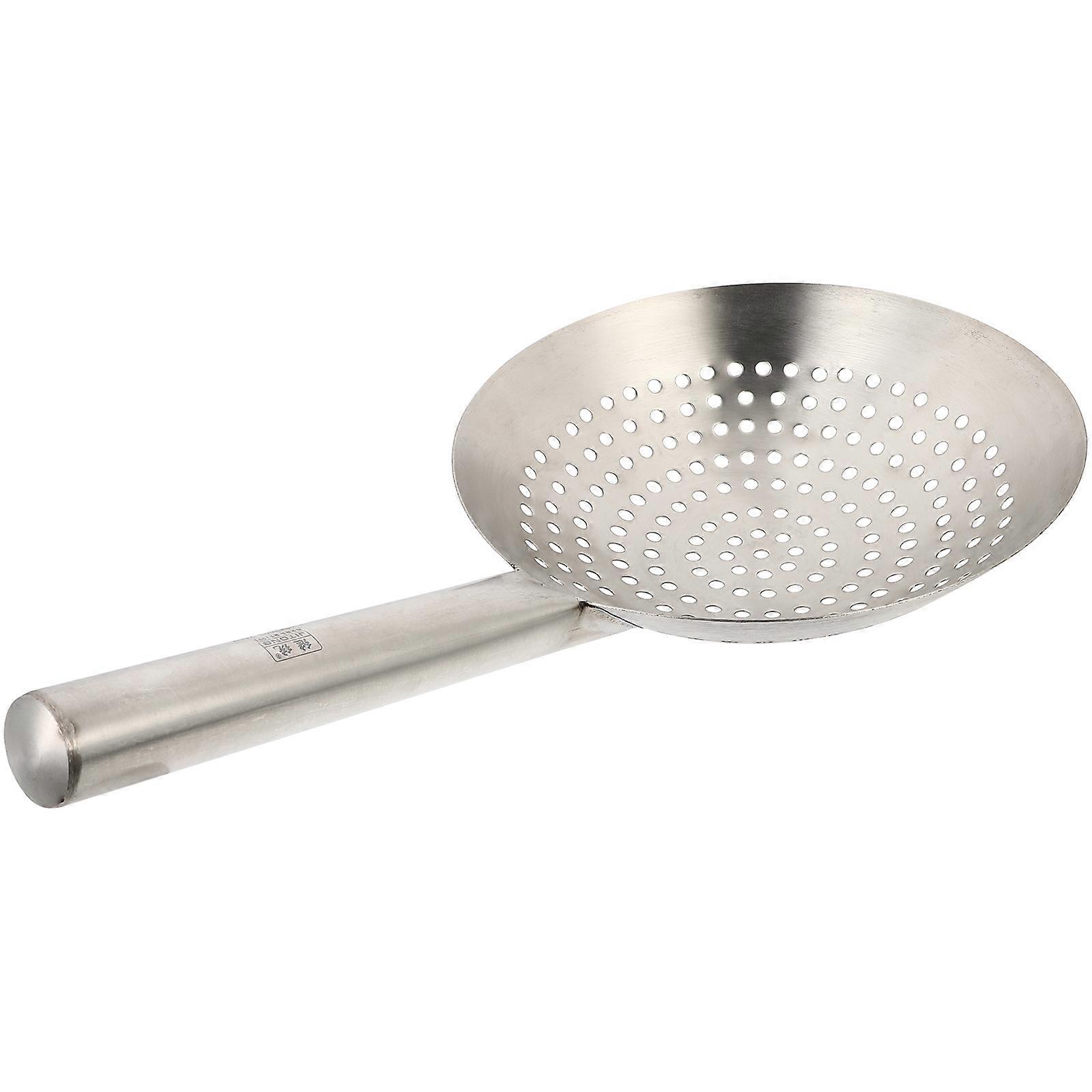 Stainless Steel Multi Functional Fine Mesh Oil Strainer Spoon with Heat Resistant Handle for Cooking, Frying, Poaching and Vegetables