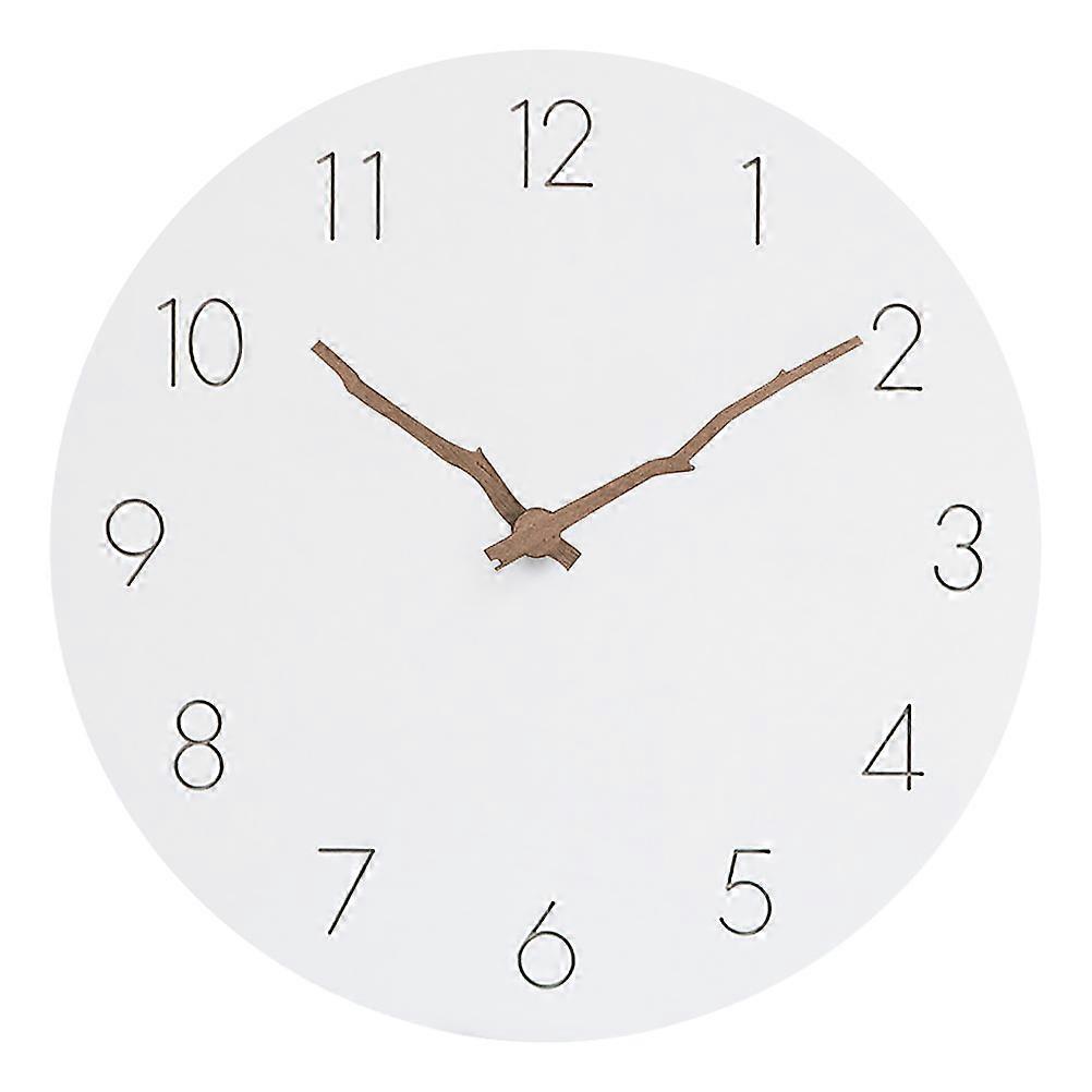 Branch Pointer Clock for Showing Time White MDF Home Hanging Decorative Wall Clock Suitable for Many Scenes 1 Piece