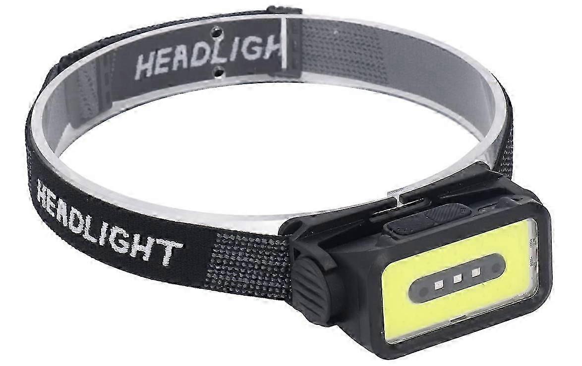 COB Headlamp, 1200mAh USB Charging Headlamp 5 Gears 120 Degrees Adjustable Wide Range Lighting for Riding(Black)