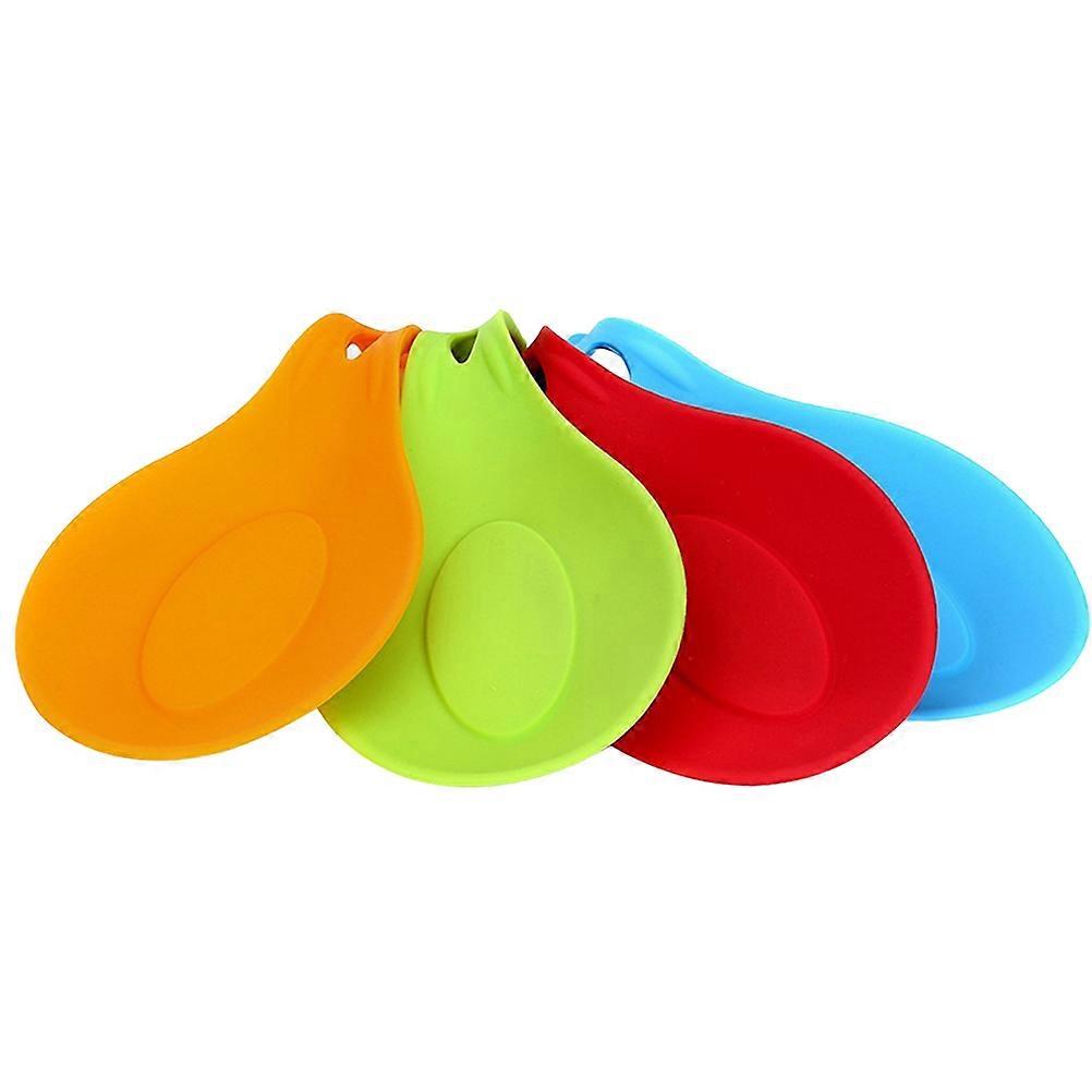 Heat-Resistant Spoon Rest Set Silicone Kitchen Utensils Large Resting Area 2Pcs