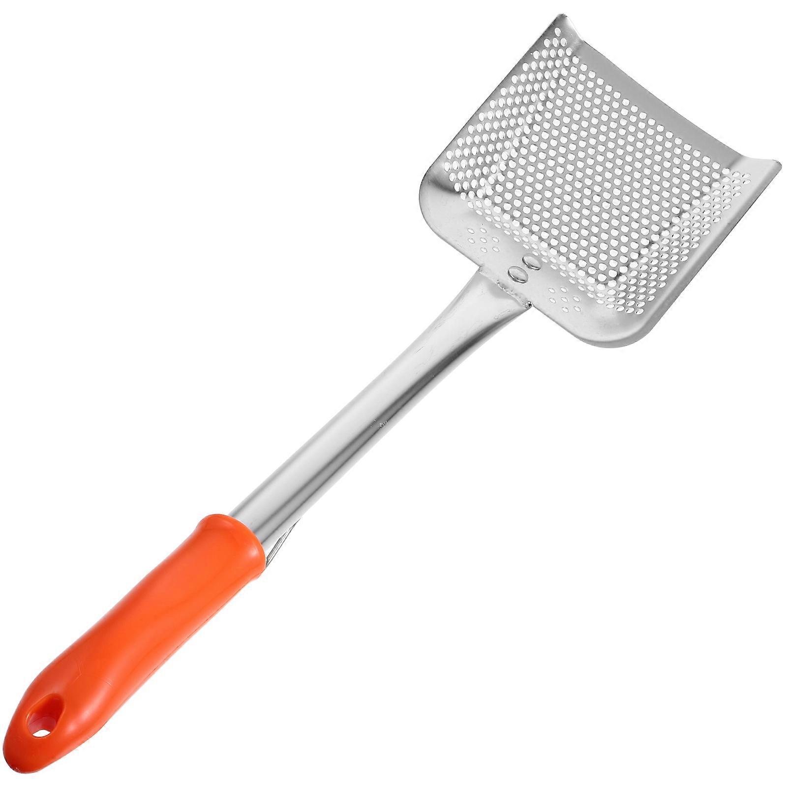 Stainless Steel Oil Filter Spoon with Long Handle, Multi Functional Skimmer Ladle for Cooking, Fine Mesh Strainer for French Fries, Poached Eggs &