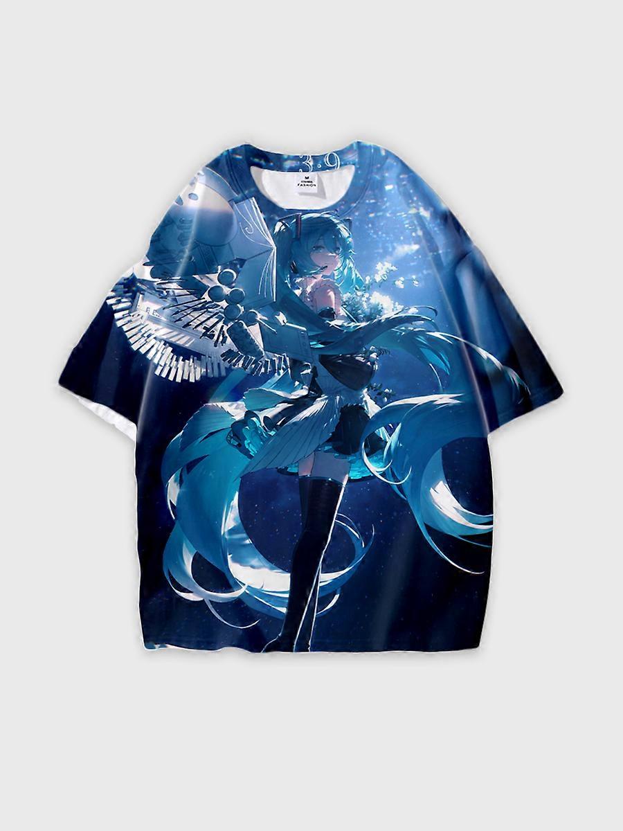 T-shirt round neck Role Pattern loose short sleeve C3049