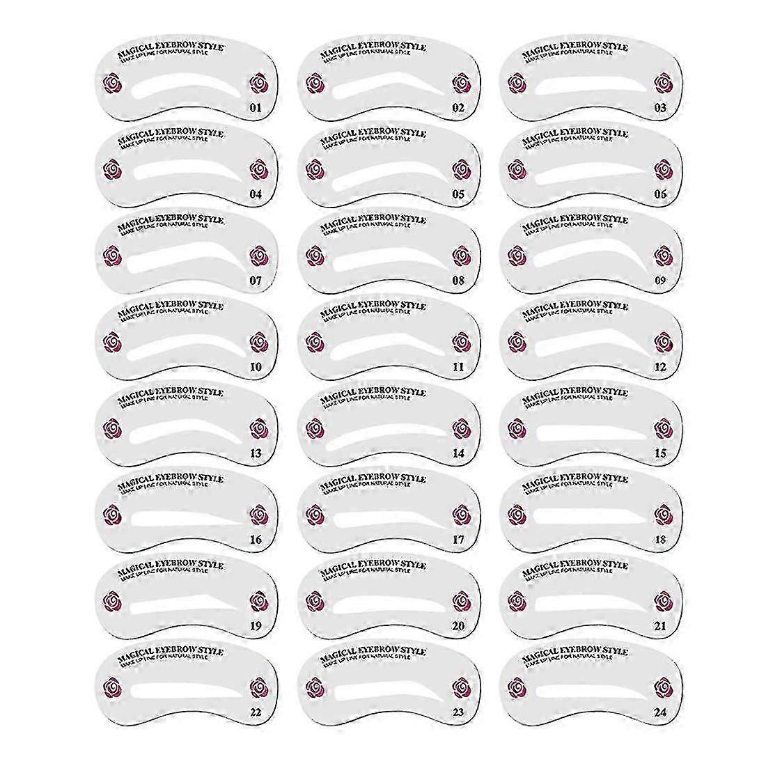 24 Reusable Eyebrow Stencil Kit - DIY Shaping Tool for Perfect Arched Brows Every Time