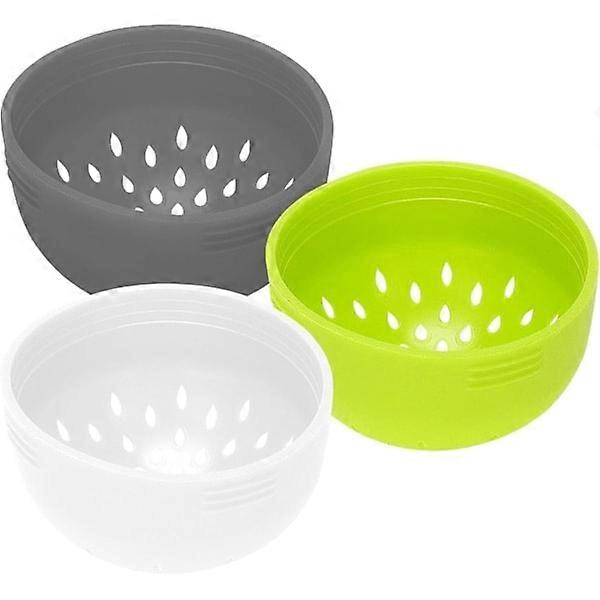 3 pcs stackable colanders for jar. Mini colander set - space-saving small colanders and sieves - multifunctional kitchen tools (3 colors).