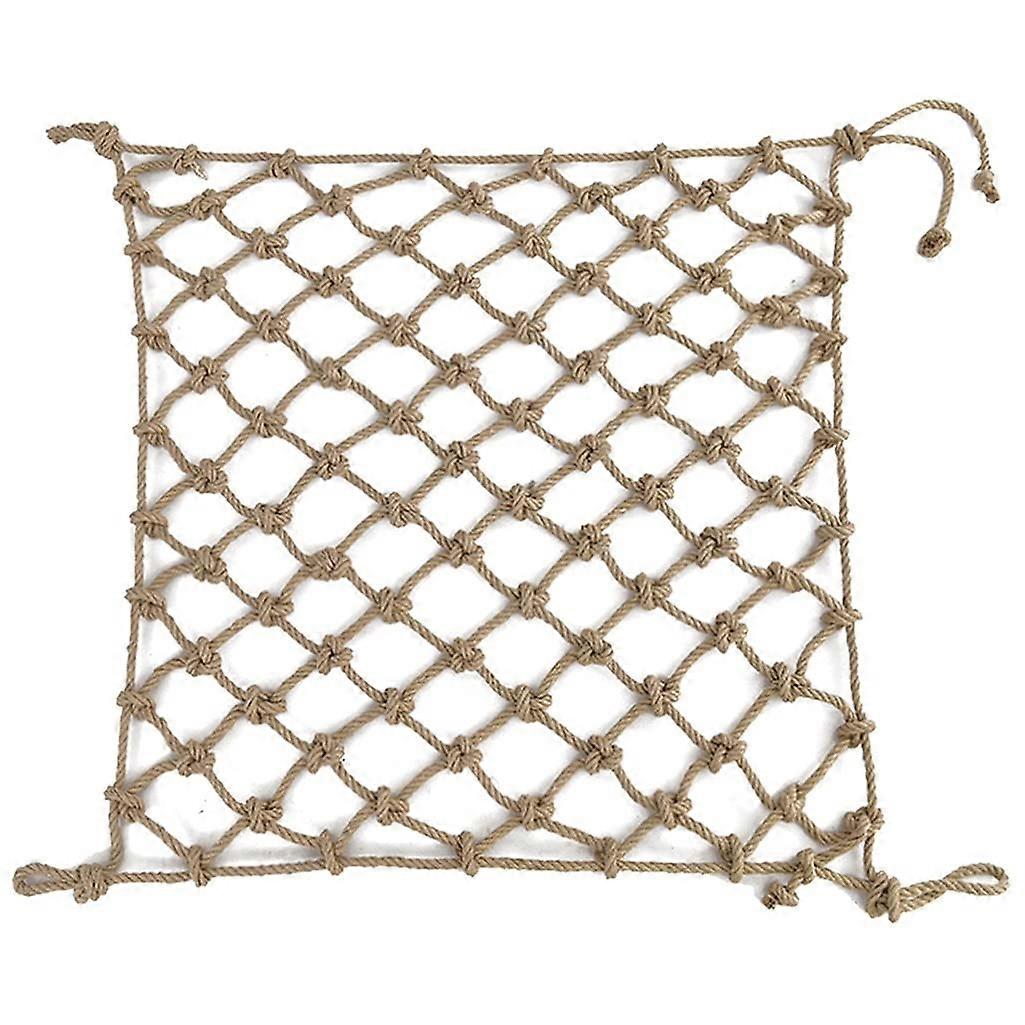 Hemp Rope Net Indoor Fence Balcony Safety Net for Pets (2x3m) Yellow