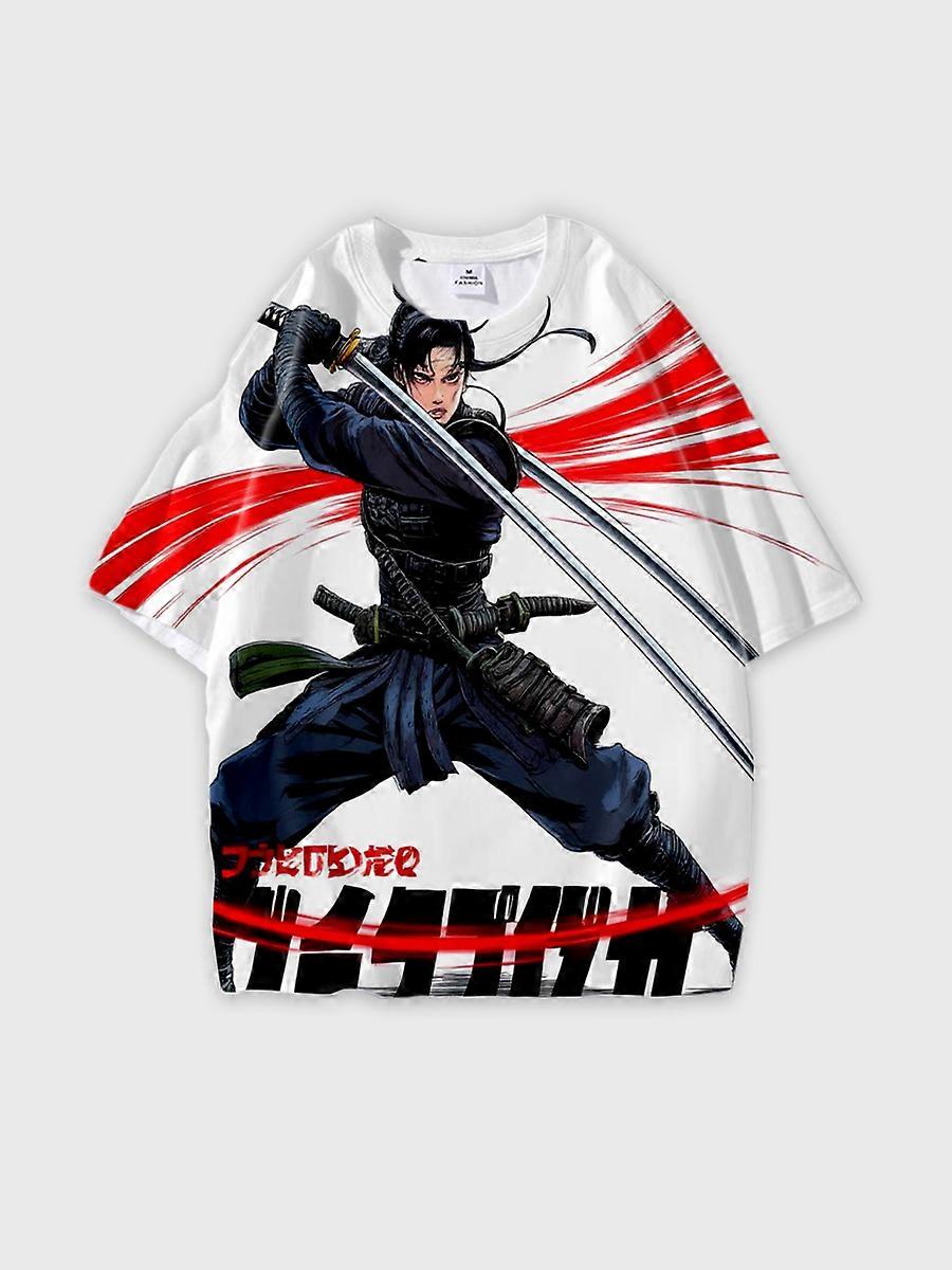 T-shirt round neck book Characters Pattern loose short sleeve P1202