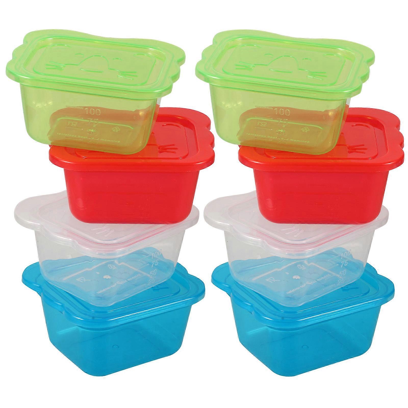 8Pcs Baby Food Containers For Home Use Featuring Food Grade PP Material In Assorted Color Suitable For Baby Feeding