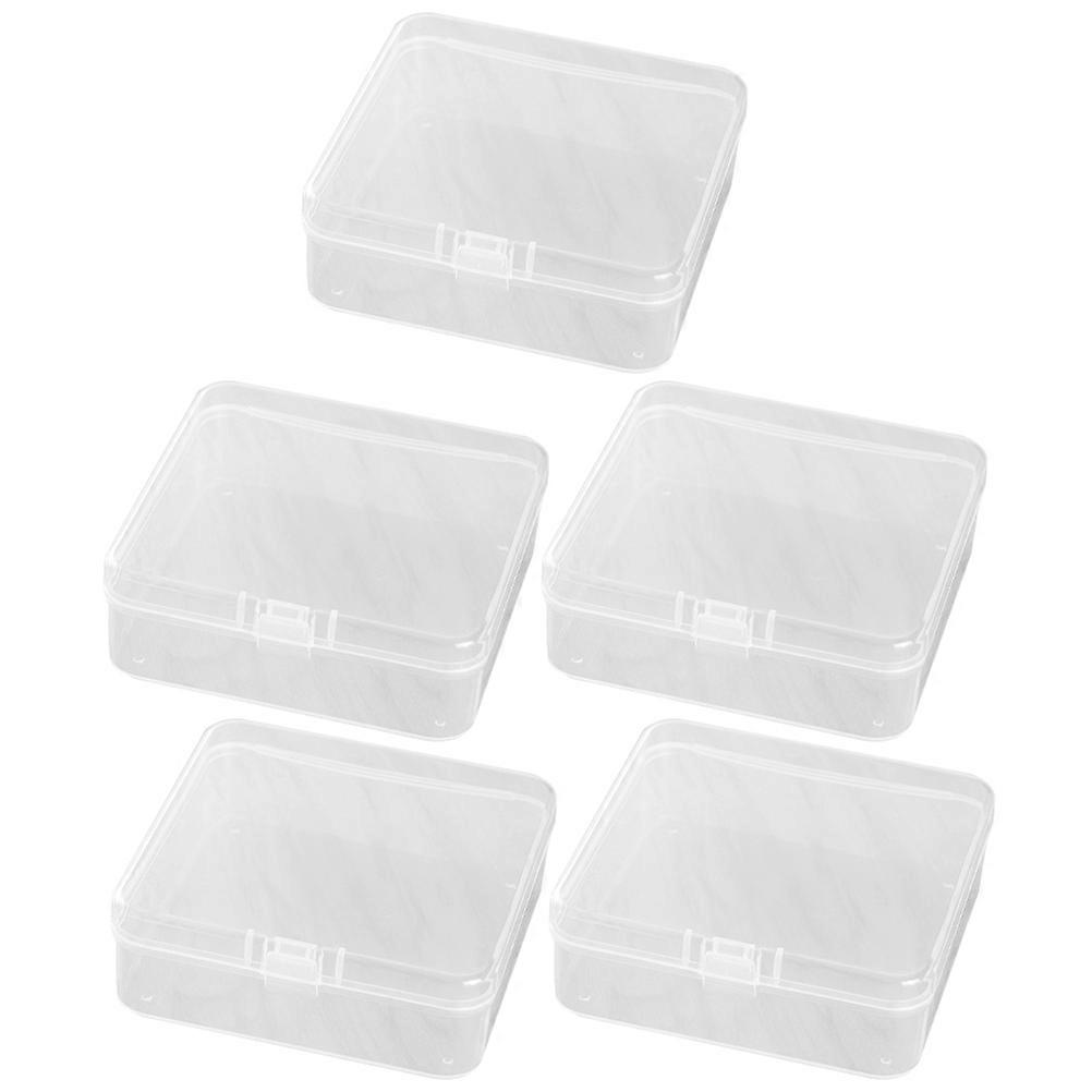 5pcs Transparent Small Storage Boxes with Lid – Multi Functional Organizer Containers for Jewelry, Crafts & Small Items with Compartments for Easy