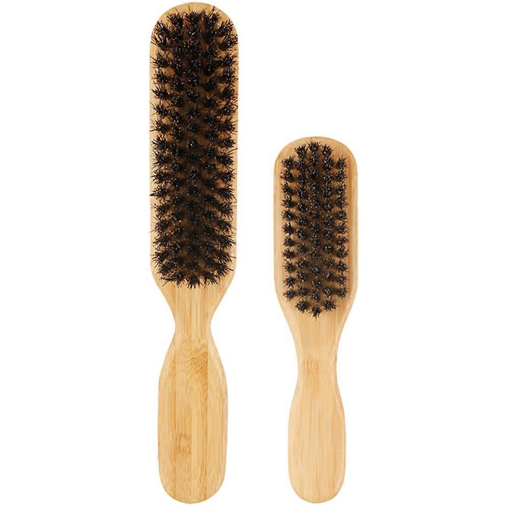 Men Beard Brush with Bristle Bamboo Handle for Cleaning Shredded Hair at Home Use Assorted Color