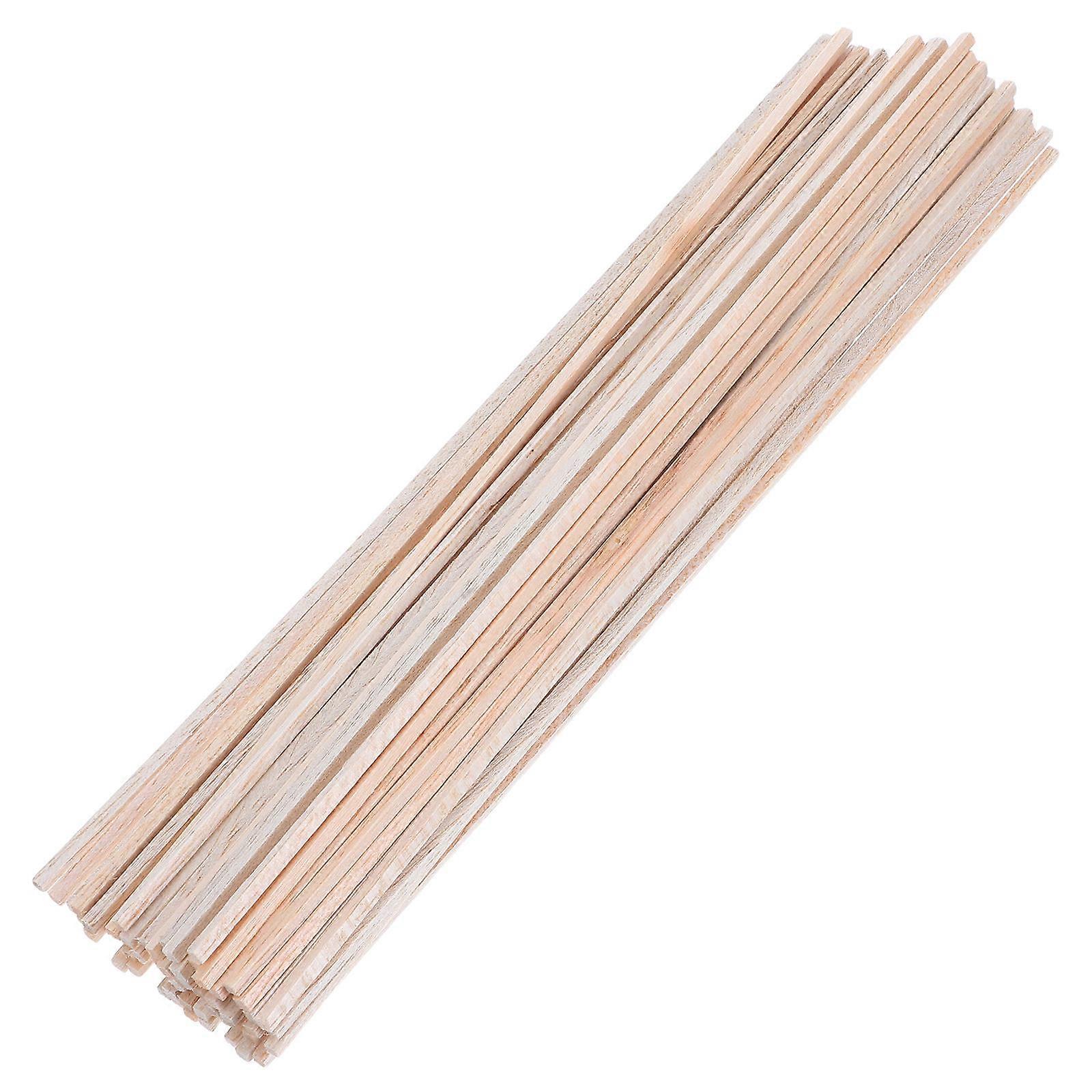 50pcs Basswood Sticks, Lightweight Square Wood Dowels for DIY Crafts, Model Making, Painting and Art Projects