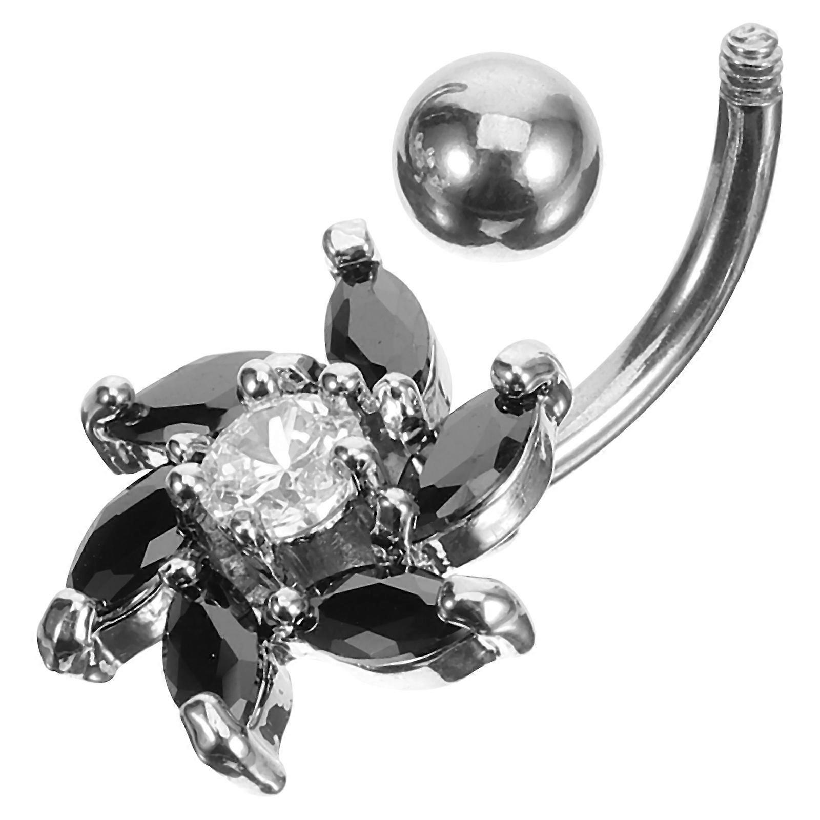Shiny Zircon Belly Ring for Women with Stainless Steel Durable Design Assorted Color Fits All Styles