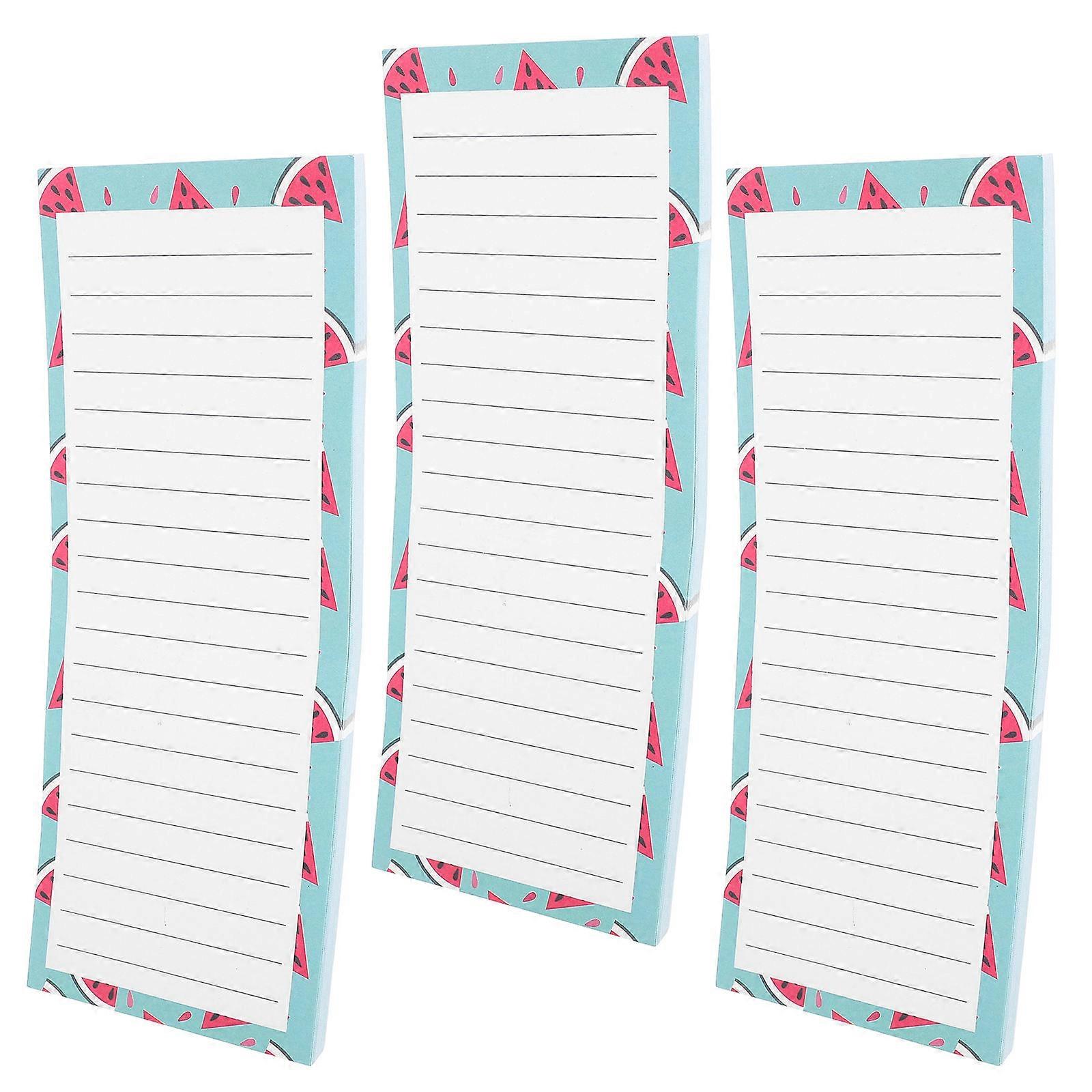 Fridge Magnets Notepad Grocery List Tracking Watermelon Shape Multi 20.50X8.00X0.70CM Magnetic Attachment 3Pcs