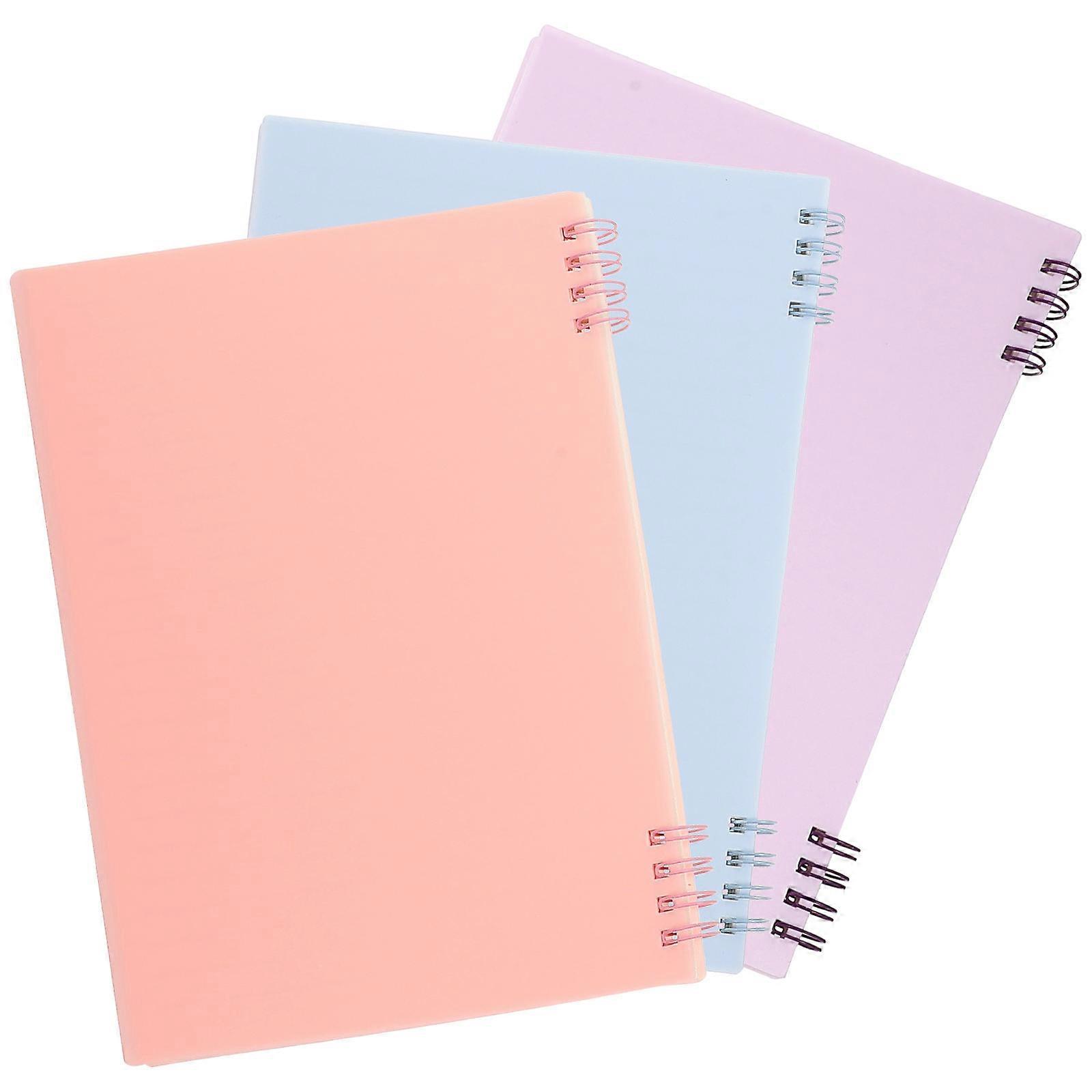 3Pack Assorted Color Spiral Notebooks for Office Writing and Creative Projects Plastic Paper