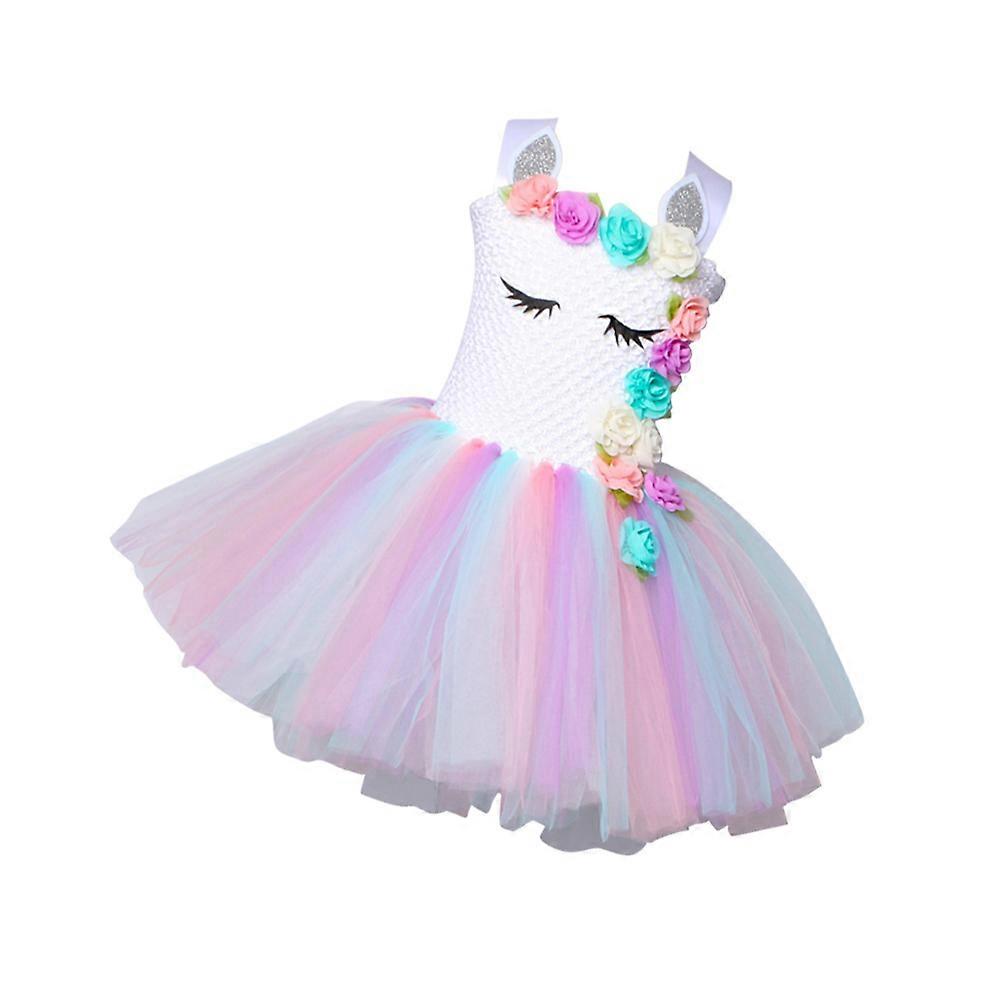 يونيكورن توتو للبنات توتو اللباس طفل صغير الرقص الأداء صور الدعامة نايلون صناعة يدوية 1 حزمة