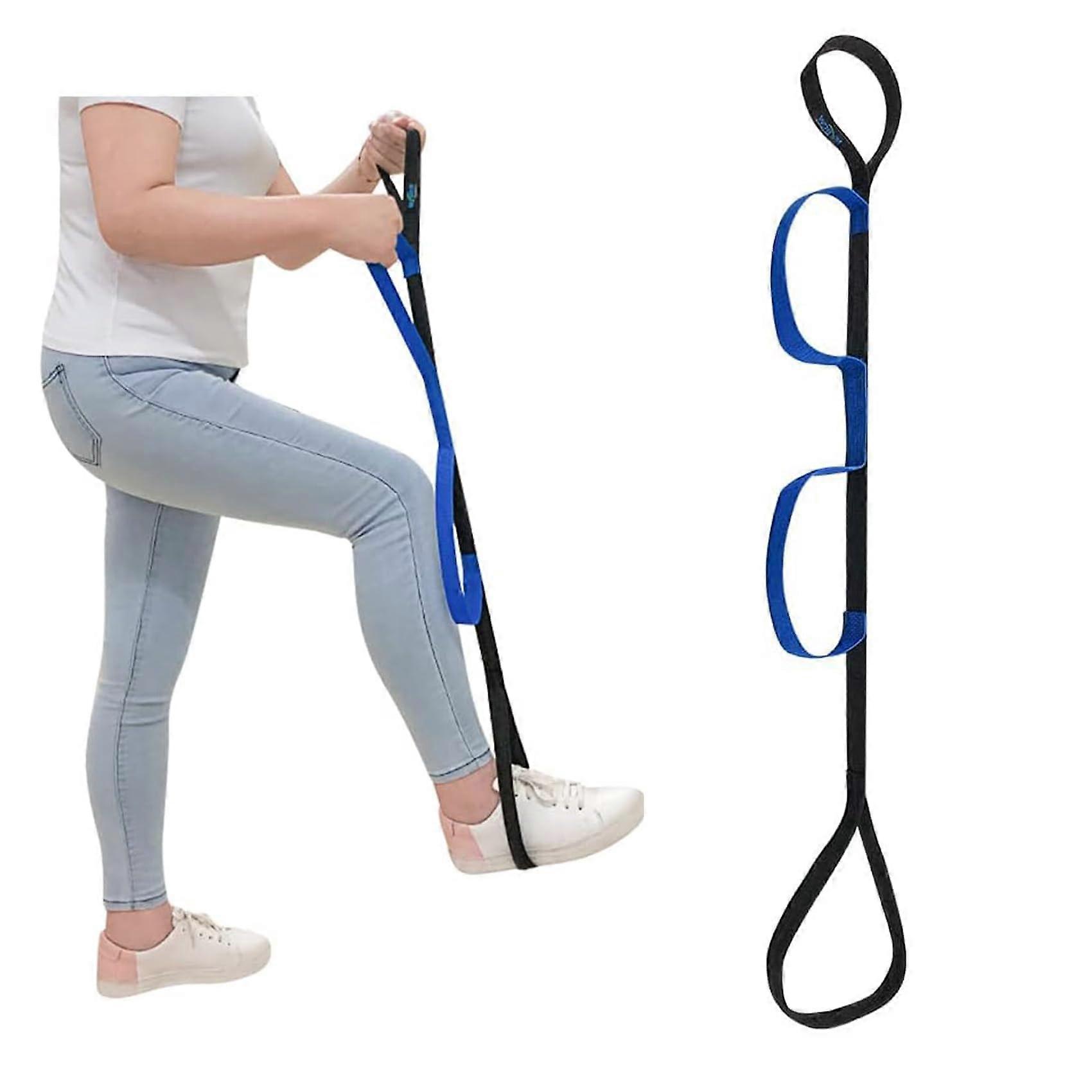 42' Leg Lifter Strap Hand Grip for Adults Seniors Elderly Long Legs Mobility Aids Blackblue 42 × 1 Inch