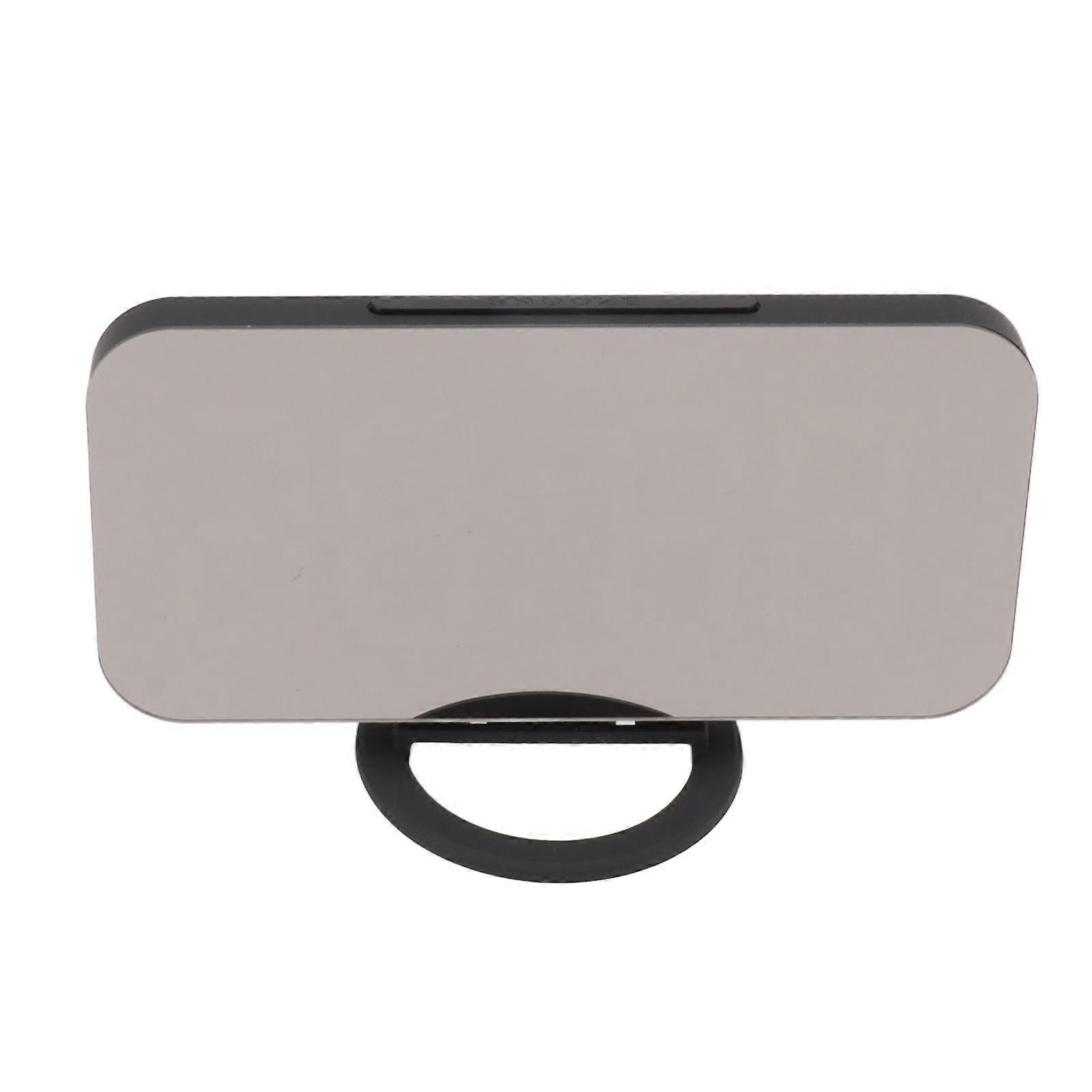 LED Mirror Digital Alarm Clock Large Adjustable Brightness Colorful RGB Display Beside Digital Clock with Dual USB Ports Black 