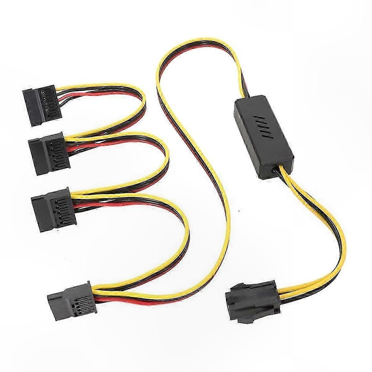 4-Pin CPU to SATA Hard Drive Power Cable, 12V Connector for Desktop Computers and Storage Devices
