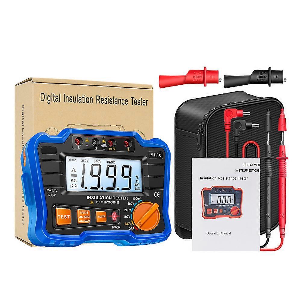 Insulation Tester Megohm Meter Power Cable Test Professionals Blue Electronic Components Strong Anti-Interference 1 Set