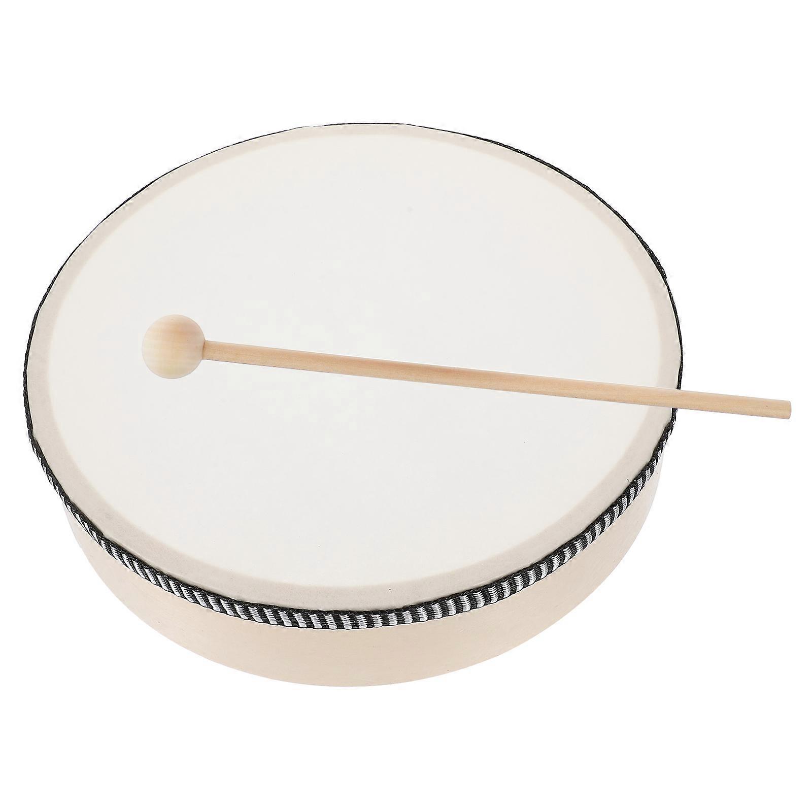 1set Wooden Hand Drum With Drum Stick Percussion Instrument For Dancing Music Celebrations And Development