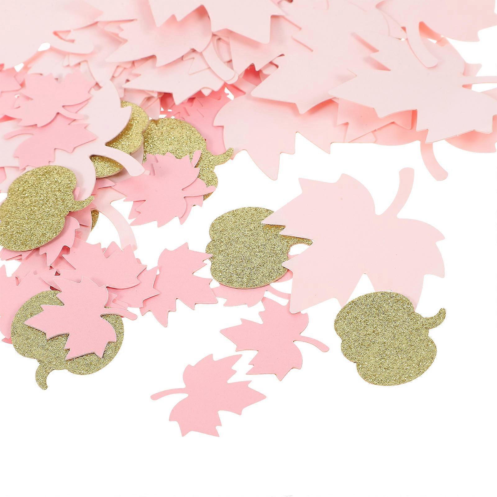 Thanksgiving Table Decor Confetti with Pumpkin and Leaf Shapes for Fall Parties and Baby Showers 2 Packs