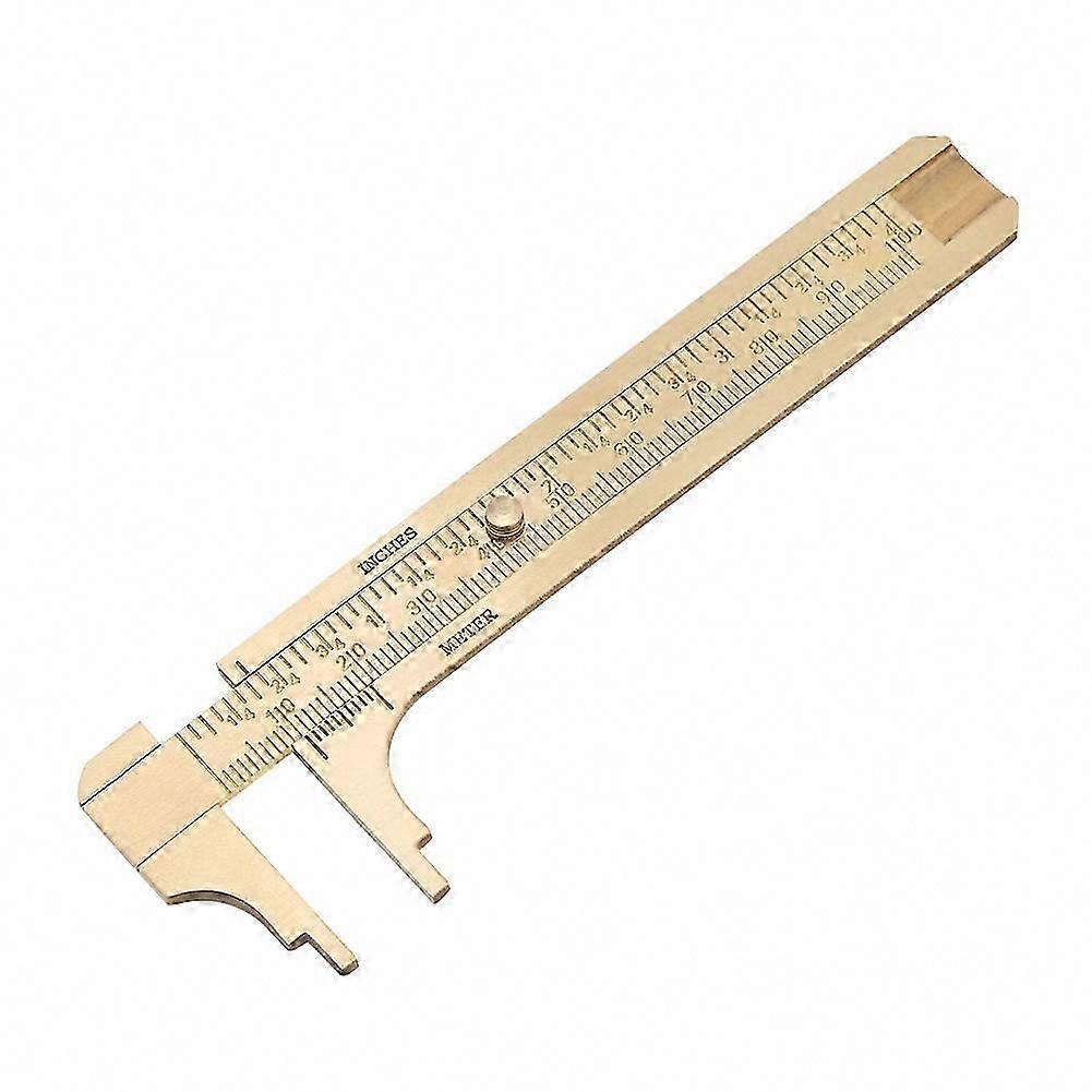 Mini Brass Vernier Caliper - Double Scale 100mm Pocket Ruler for Precise Measuring