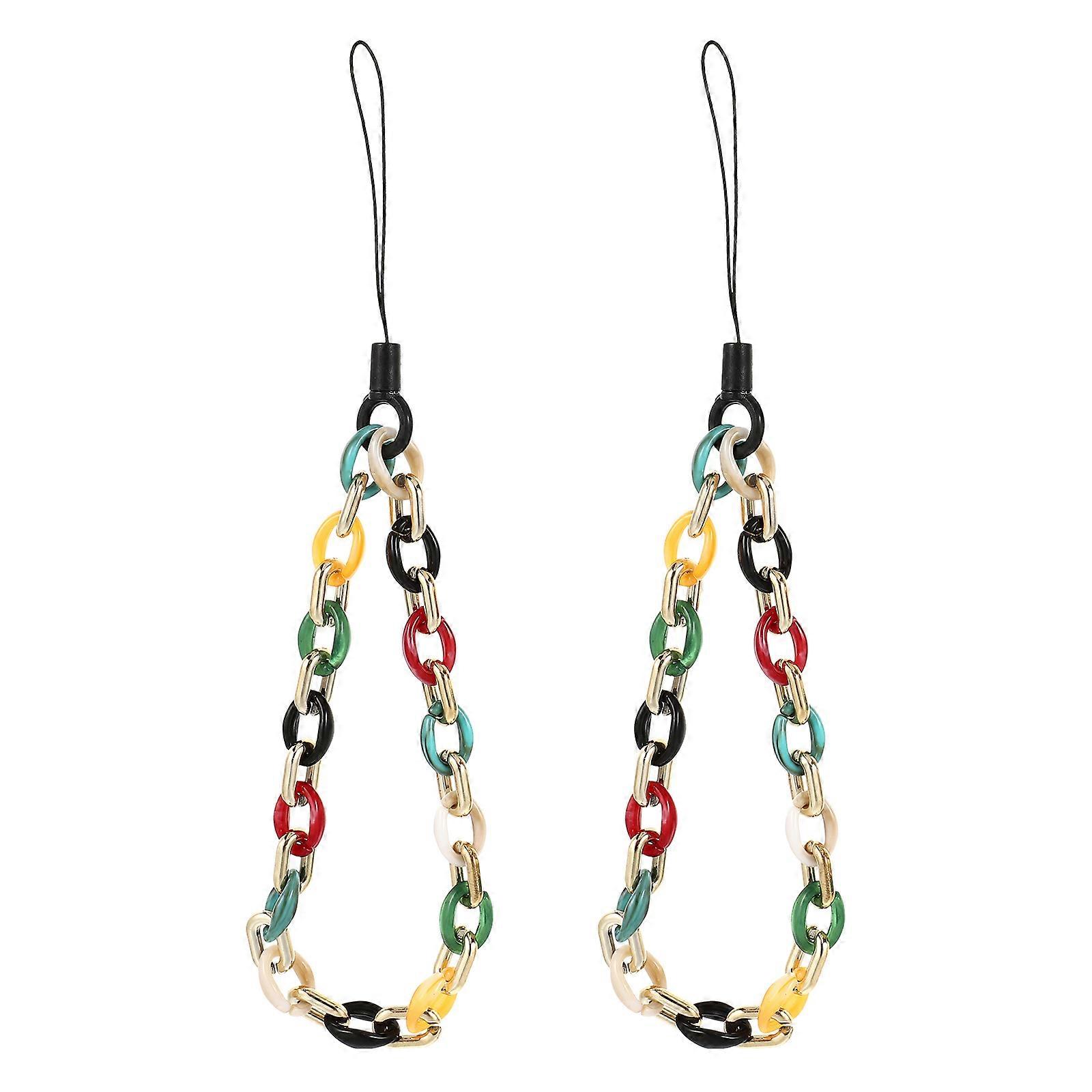 Acrylic Phone Hanging Chain with Fixing Rope for Phone Lightweight and Compact Design 2pcs