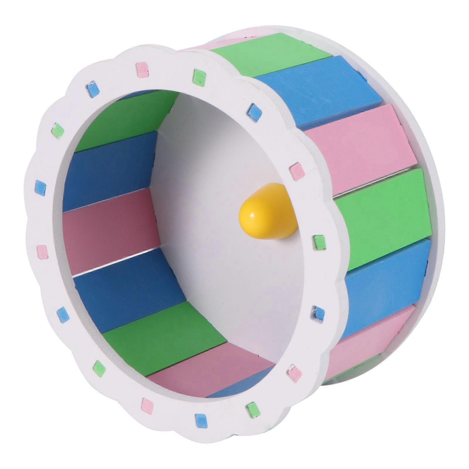 Adorable Multicolored Silent Hamster Running Wheel for Pet Exercise and Fun Use Ecological Board