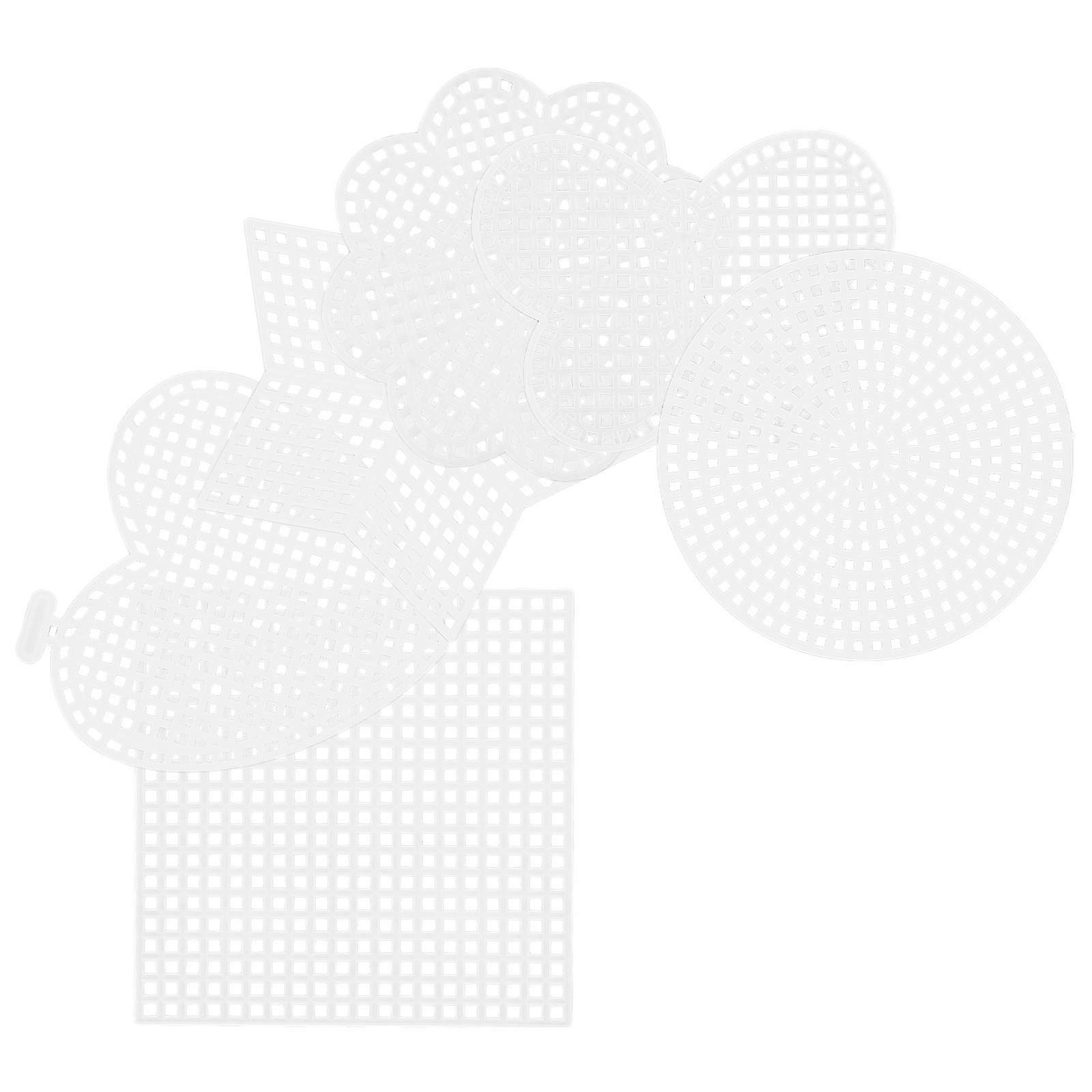 Creative Crochet Knitting Mesh Sheets for Decoration White Plastic 6pcs