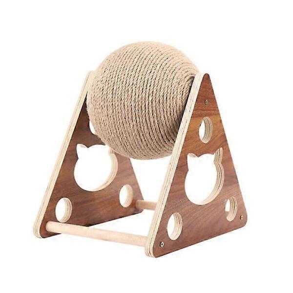 Wooden cat scratching board, cat scratching ball, cat grinding claws, hand-wrapped sisal rope cat climbing frame