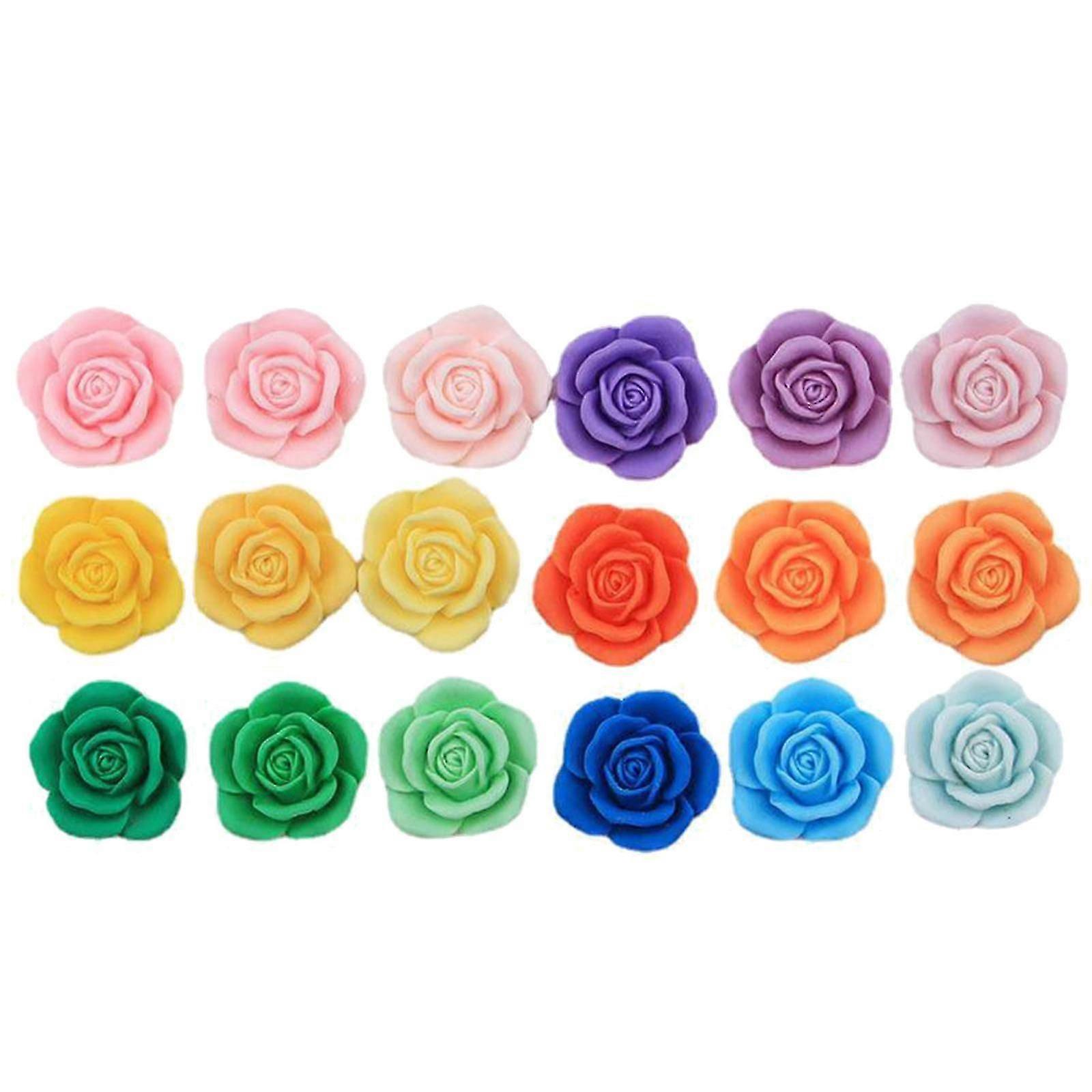 18x Rose Flower Flatbacks Embellishments for DIY Crafting Accessories