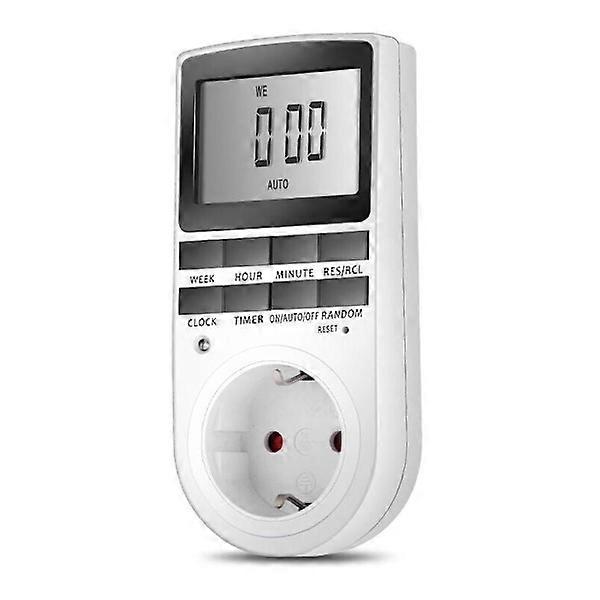 Digital Programmable Socket Weekly Digital Timer, LCD Screen, Energy Saving (1-pack)