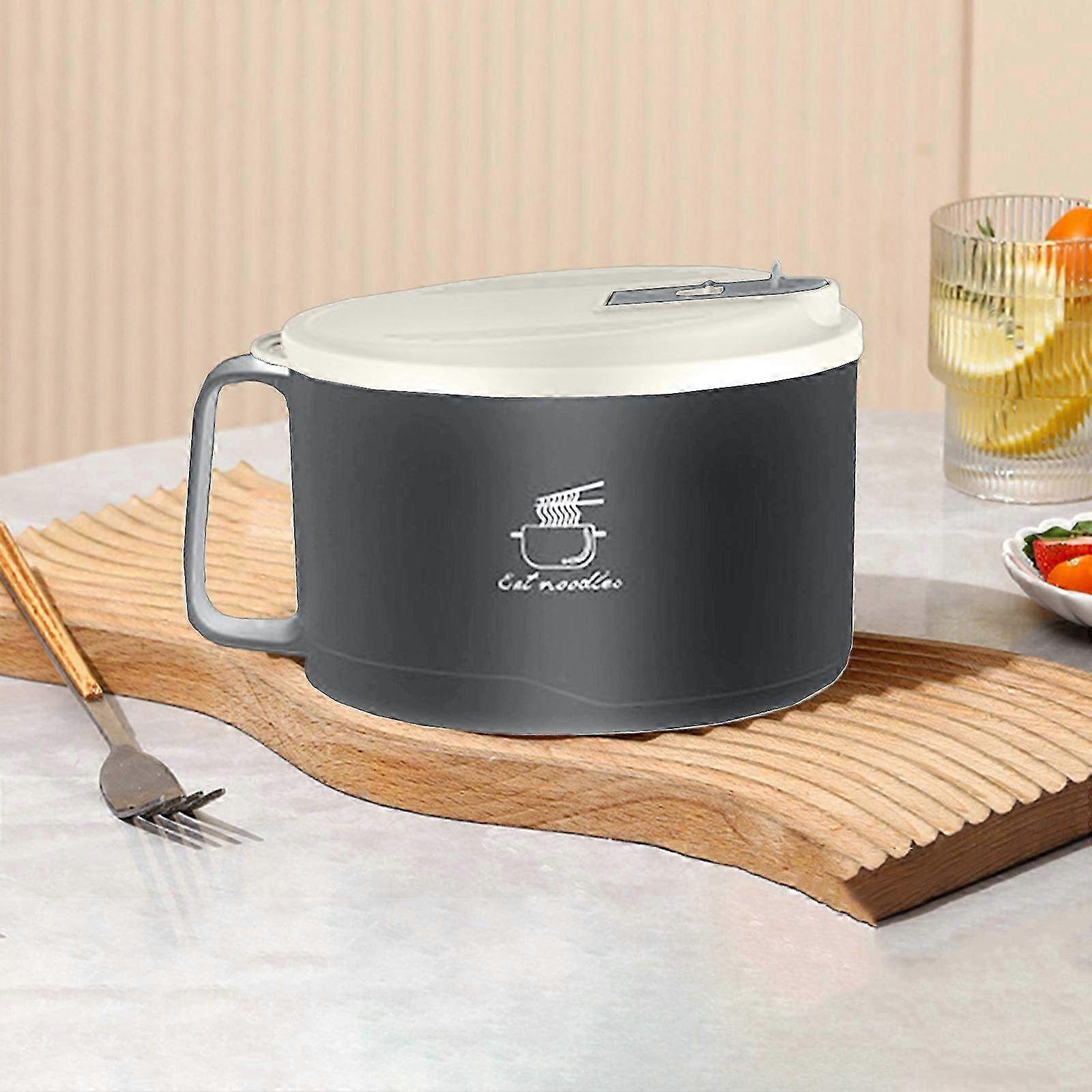 Large Capacity Stainless Steel Instant Bowl with Lid - Perfect for Student Dormitory, Camping, Picnic & Lunch Box Gift with Drainage Feature