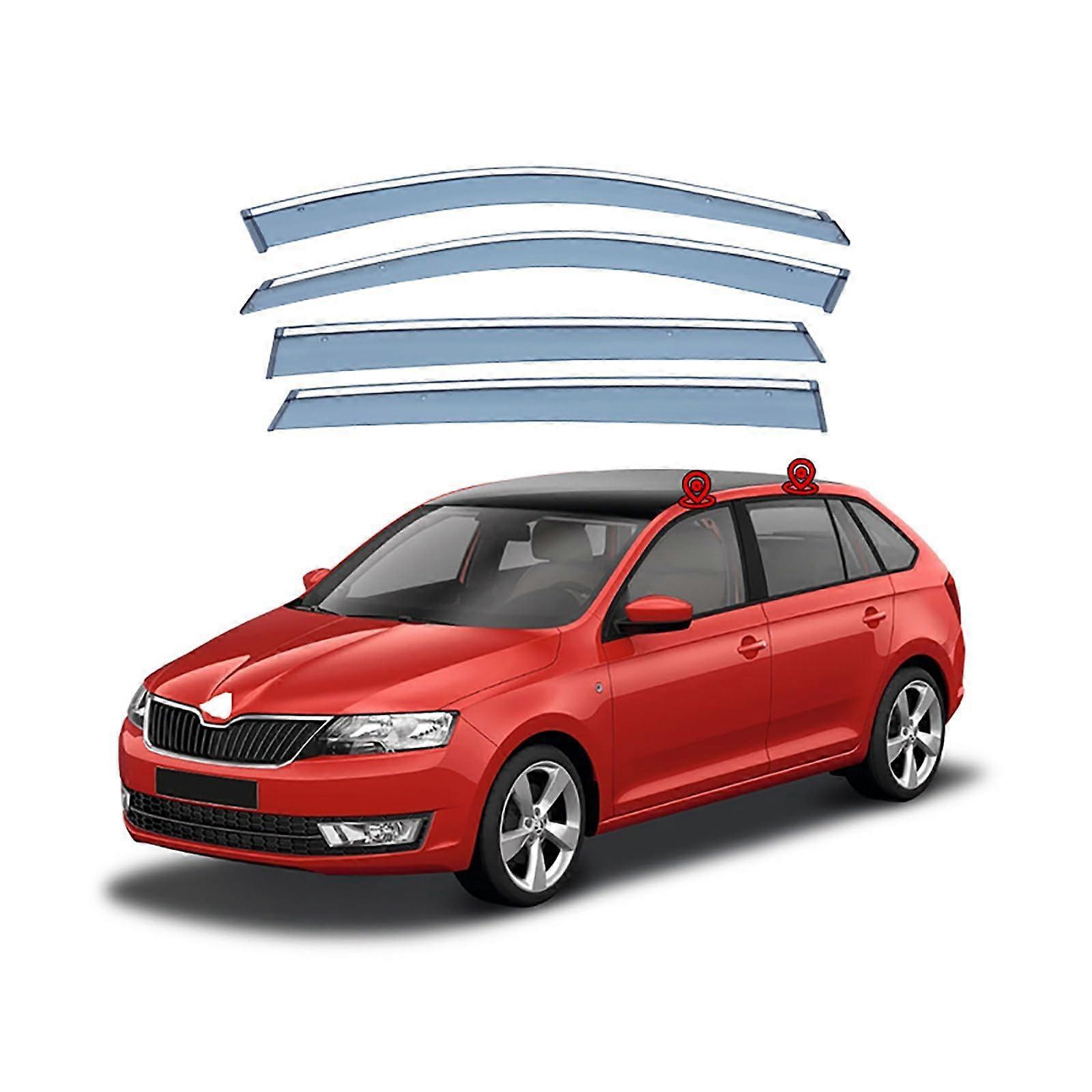 4 pcs Auto Wind Deflectors, Compatible with Skoda Rapid Spaceback 2014, Car Wind Deflectors Rainproof Windproof