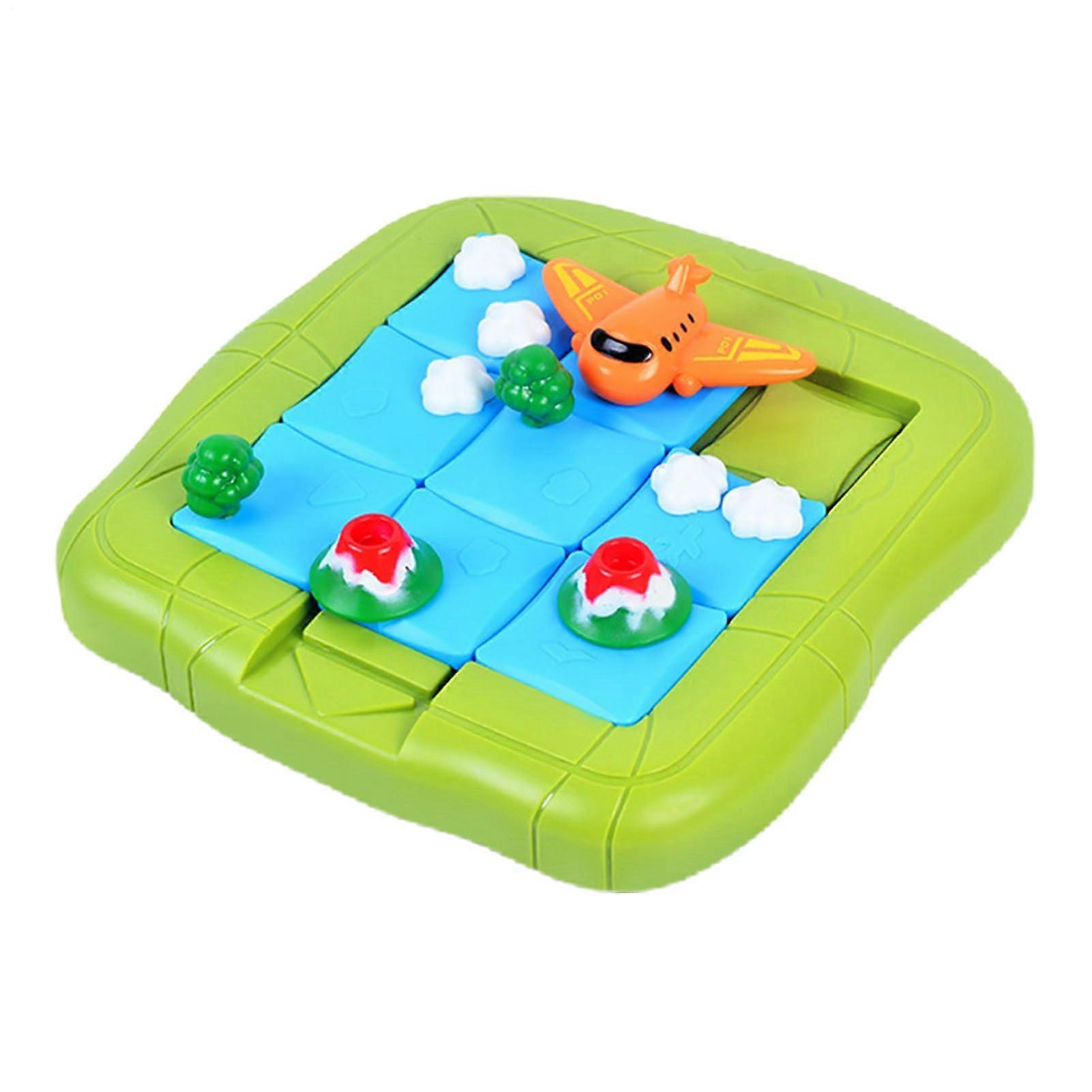 Cartoon puzzle Huarong Road interactive slide airplane Portable educational toy