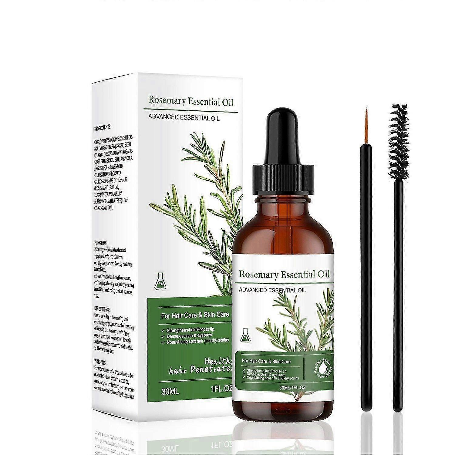 ローズマリーエッセンシャルオイル 髪の成長、スキンケア - 100% ピュア 眉毛、まつげ、頭皮に栄養を与え、髪の成長を刺激する 30ML