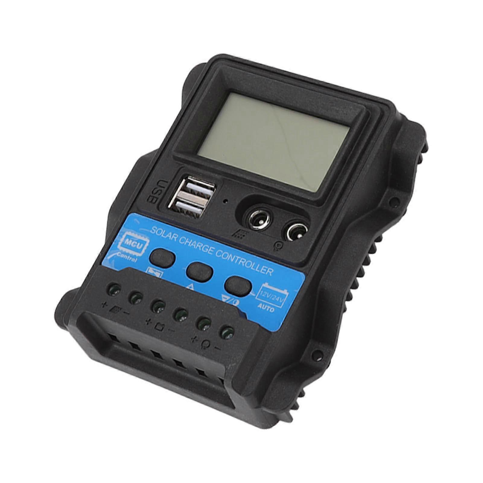 12V 24V Auto Solar Charge Controller PWM Solar Power Controller Dual USB LCD Display 10A 