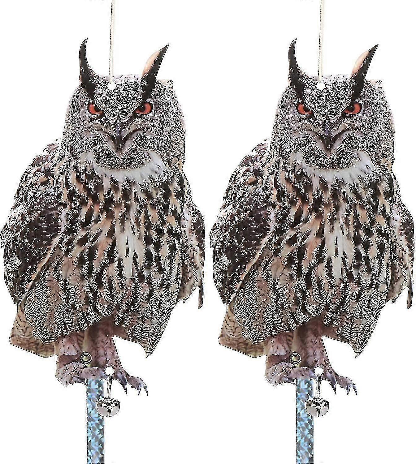 2pcs Owl Bird Scarer With Reflective Tape Bird Deterrent Bird Repellent Devices To Scare Birds Pigeons Away For Garden Roofs Patio Windows Balcony Tre
