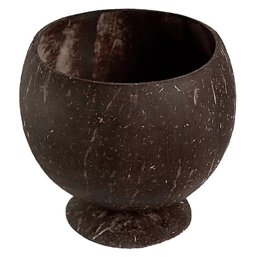 Coconut Shell Bowl Set for Storage with Spoon Natural Look Coffee Color 3.5 Inches