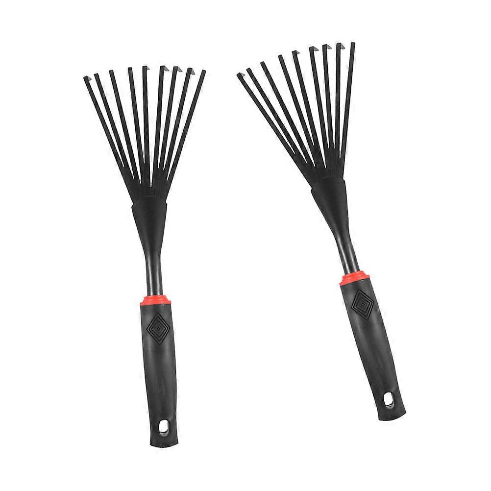 2pcs Portable Gardening Hand Rake 9 Root Rake with Ergonomic Comfort Grip