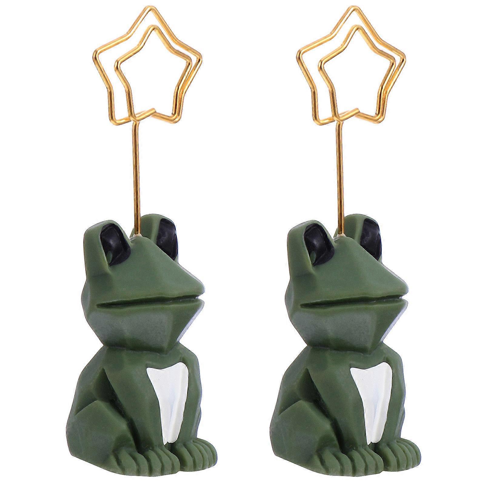 Assorted Color Creative Memo Clips Cartoon Note Holders Resin and Metal Decorative Desk Adornments 2 Pcs Set