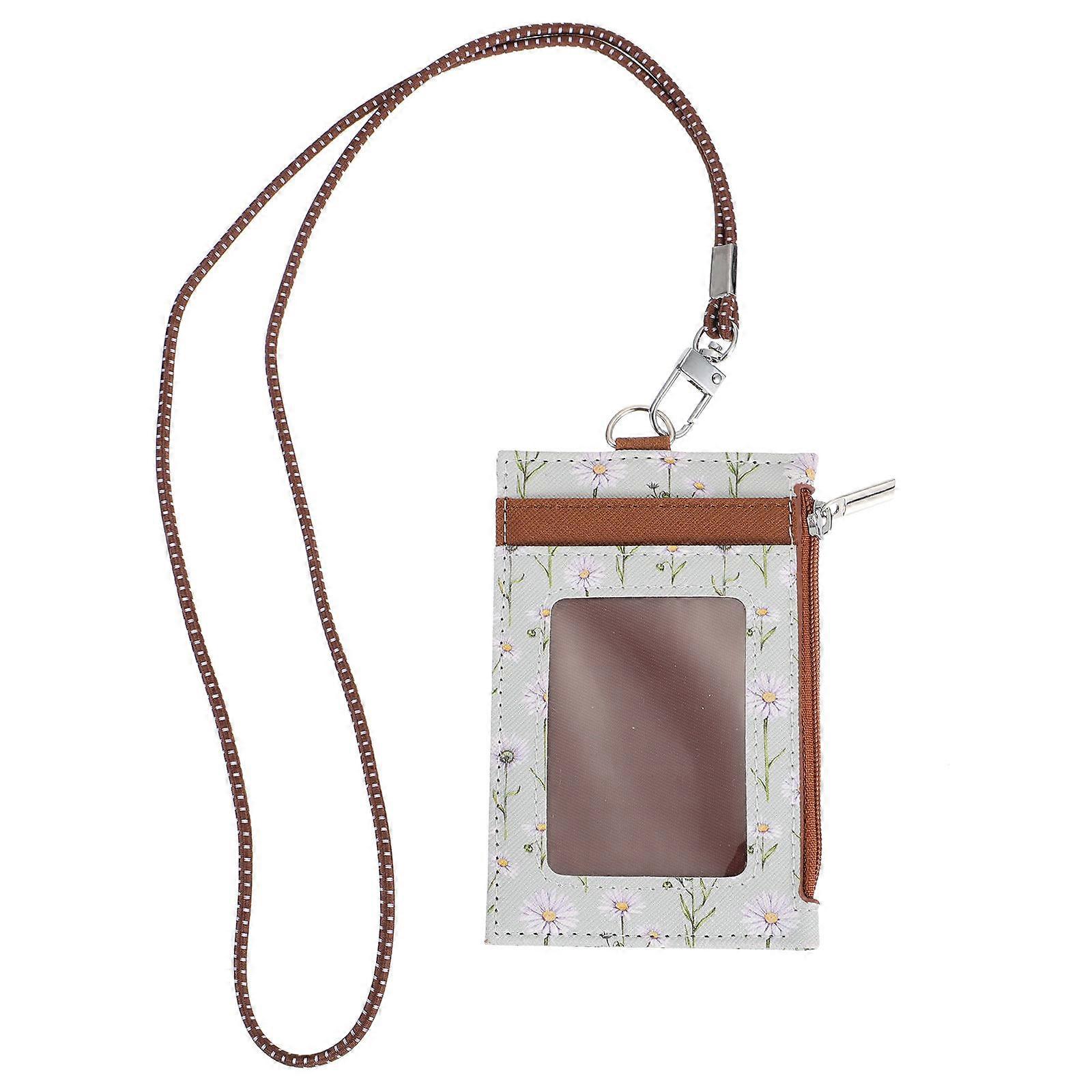 Badge Holder Lanyard 1Pcs PU Ideal For Business Cards Daily Card Protection