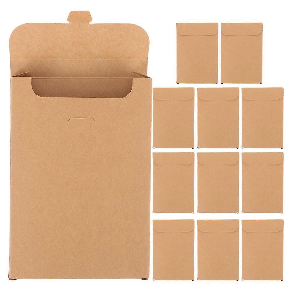 12 Pack Kraft Paper Boxes for Postcard & Greeting Card Storage – Multi Use DIY Packaging for Organizing Cards and Small Items