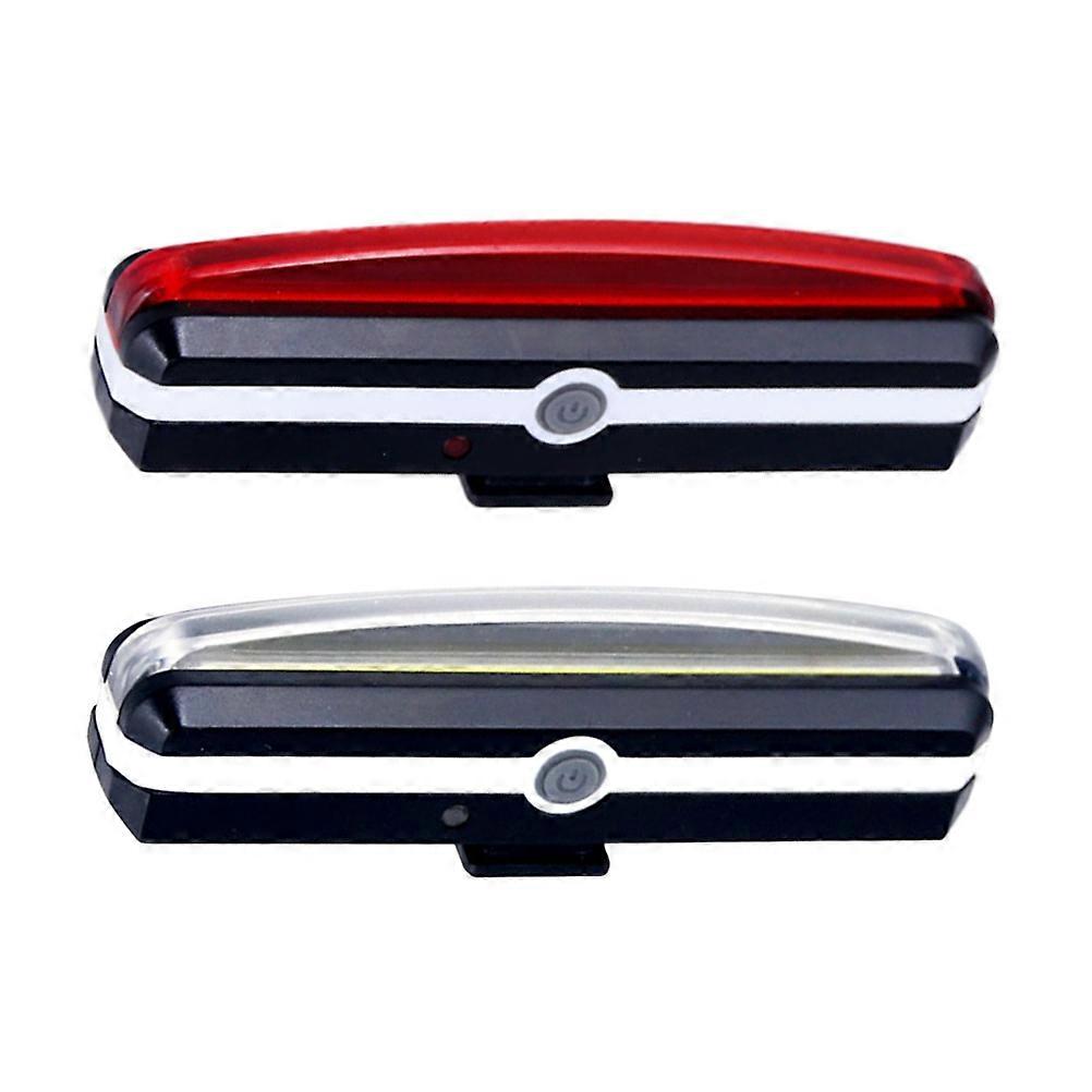 Rechargeable Tail Light For Bike 2Pcs USB Charging Mountain Bike Safety Warning Lamp Assorted Color For Cyclists
