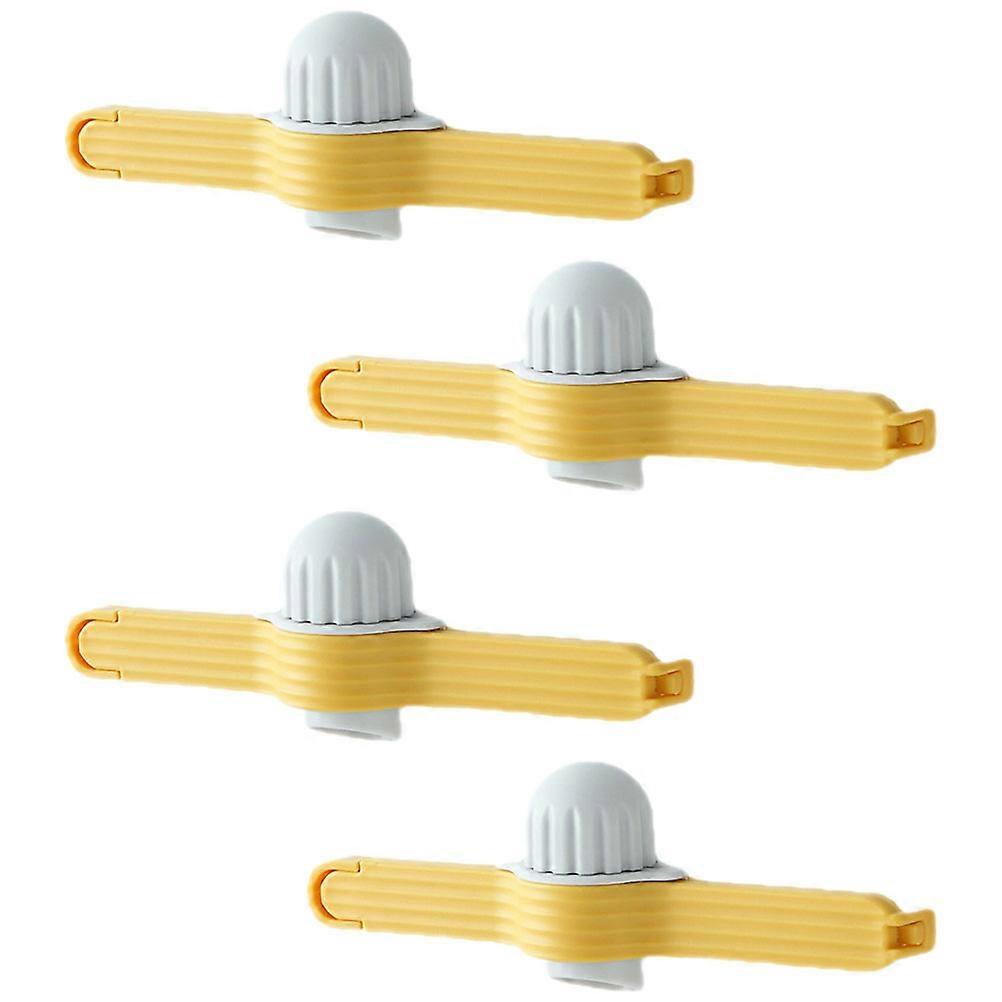 4pcs Food Bag Sealing Clips for Kitchen Use Safe and Healthy PP Material Orange Color